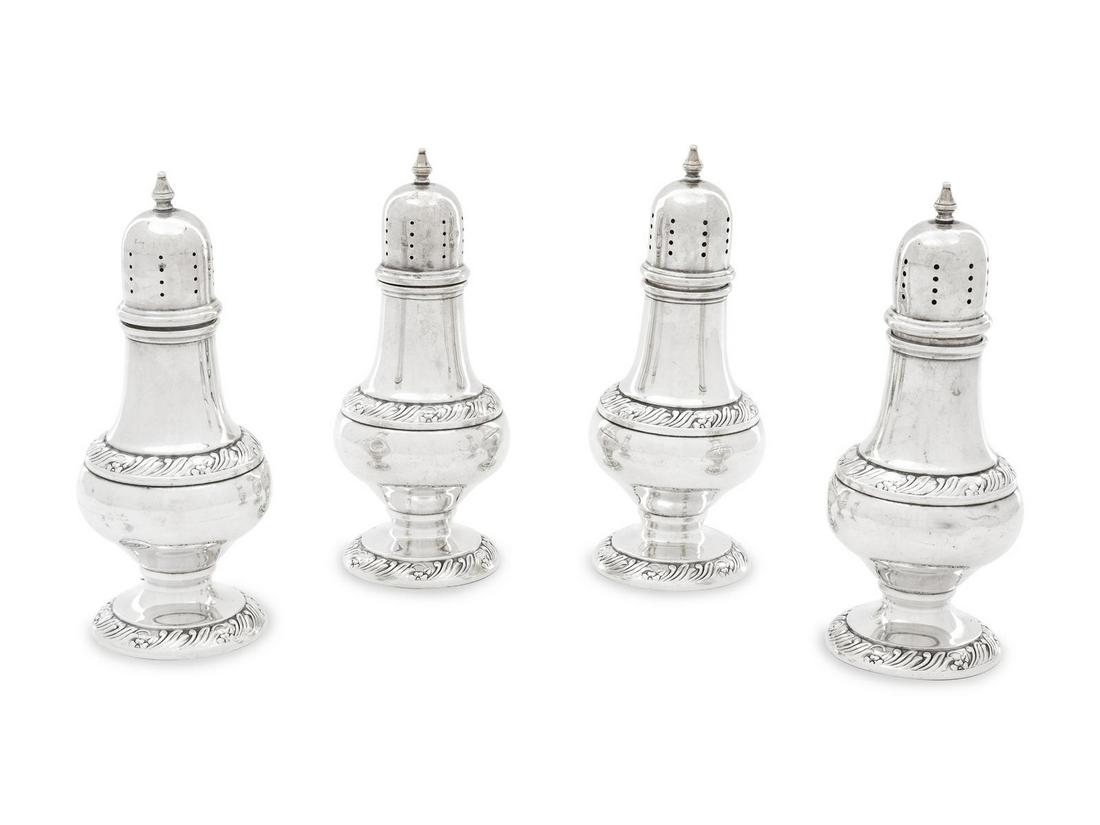 A Set of Four American Silver Casters: A Set of Four American Silver Casters F.B. Rogers Silver Co., Taunton, MA