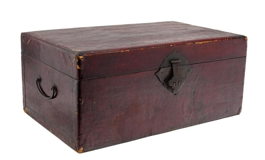 A Chinese Hardwood Cloth Chest: A Chinese Hardwood Cloth Chest 19TH CENTURY of rectangular form. Height 9 1/2 x width 22 1/4 x depth 14 inches. Property from the Estate of William Lipton, New York, New York