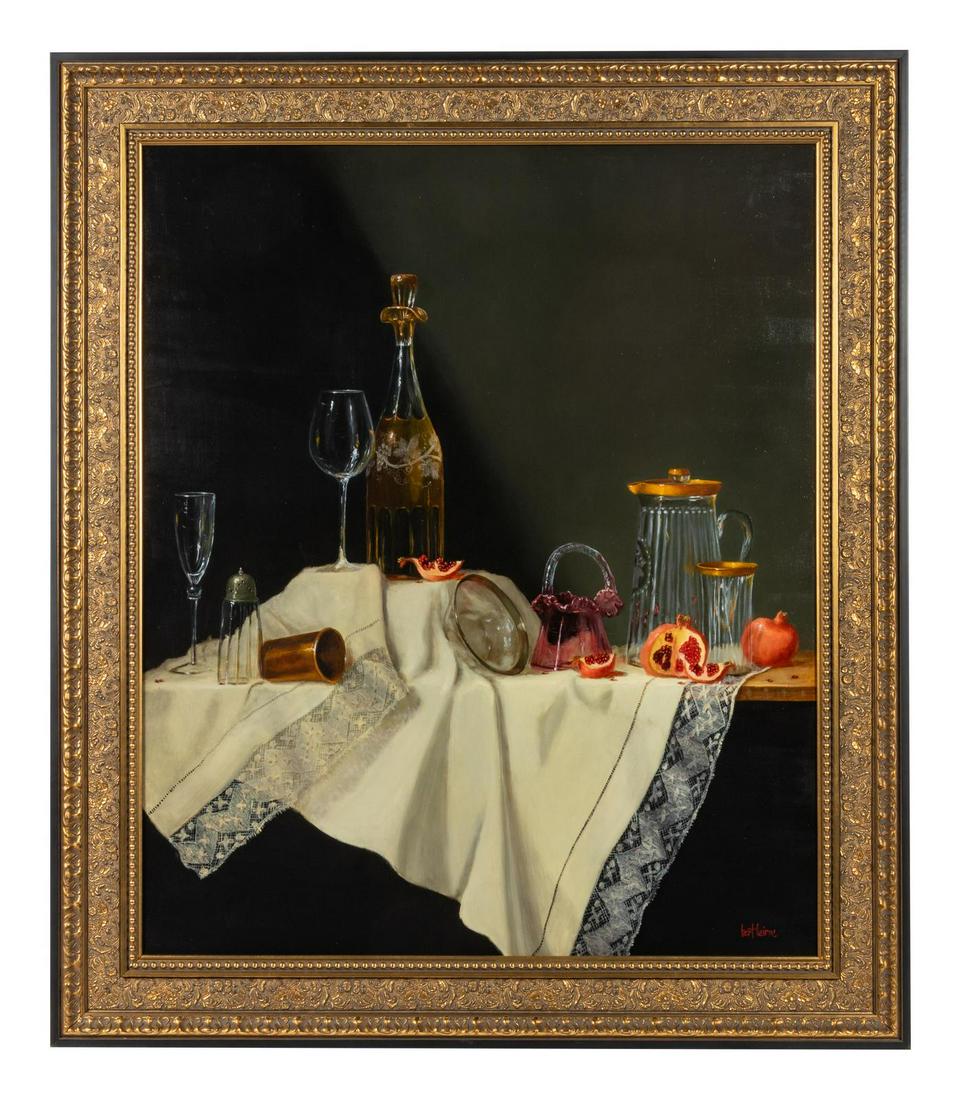Bert Beirne (American, b. 1939) Glass: Bert Beirne (American, b. 1939) Glass oil on linen signed Bert Beirne (lower right) 36 x 30 inches.