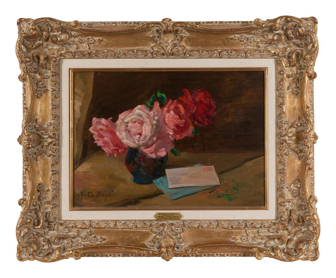 Jean Chaleye (FRENCH, 1878-1960) Still Life: Jean Chaleye (FRENCH, 1878-1960) Still Life oil on board signed J Chaleye (lower left) 13 x 18 inches. Property from the Collection of Karl Zeisler, Chicago, Illinois