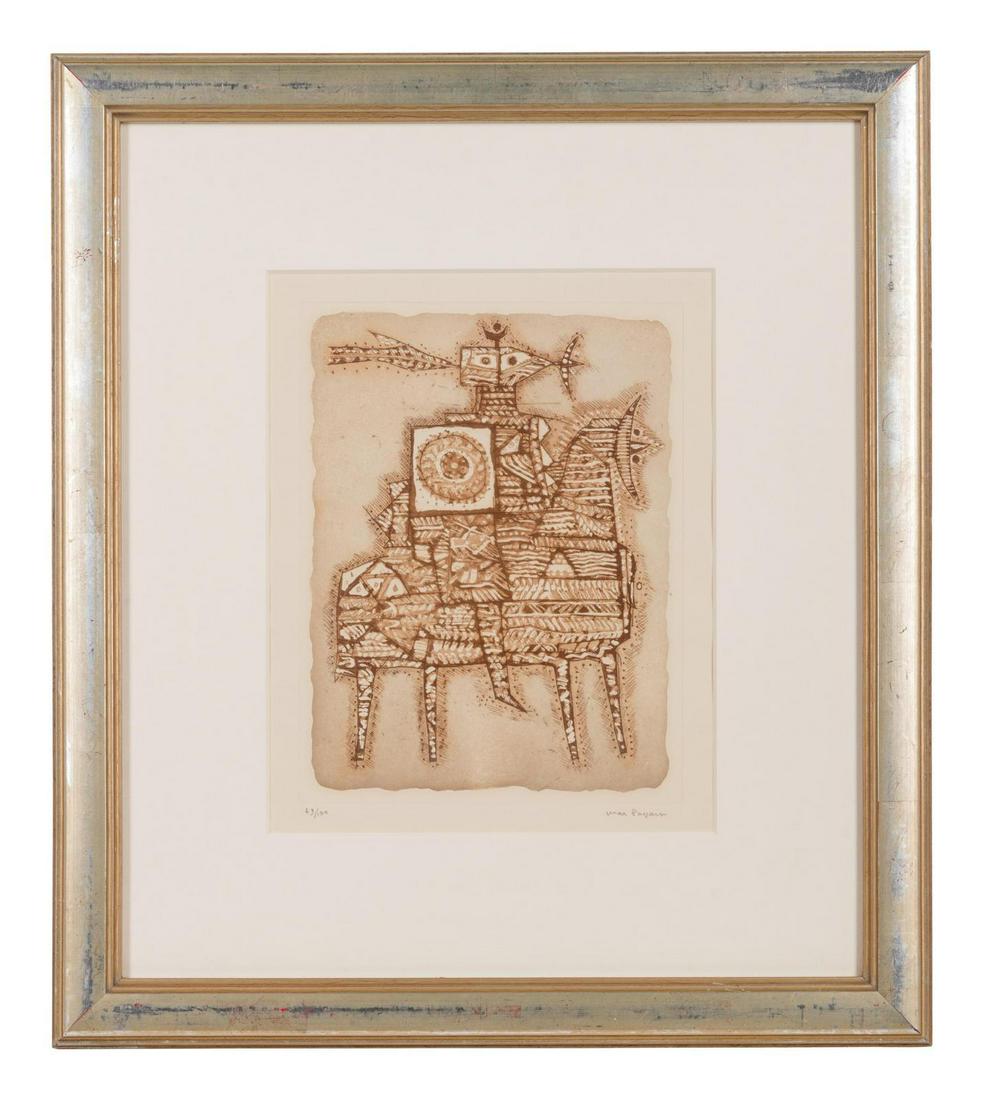 Max Papart (French, 1911-1994): Max Papart (French, 1911-1994) Figure on Horseback etching and aquatint signed and numbered 69/100 in pencil 12 1/4 x 9 1/4 inches. Provenance: Nahan Galleries, New Orleans Property from the Collectio