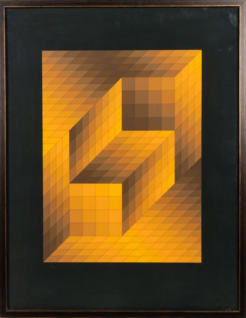 Victor Vasarely (French/Hungarian, 1906-1997) Untitled: Victor Vasarely (French/Hungarian, 1906-1997) Untitled serigraph 23 1/2 x 17 1/2 inches.