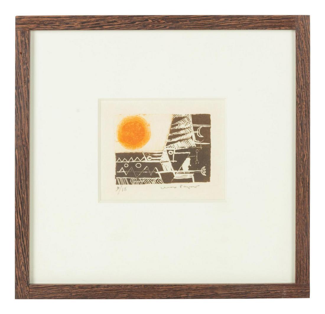 Max Papart (French, 1911-1994) Untitled: Max Papart (French, 1911-1994) Untitled woodcut signed and numbered 9/18 in pencil 2 3/4 x 4 inches. Property from the Collection of H. Thomas Axt, New York, New York