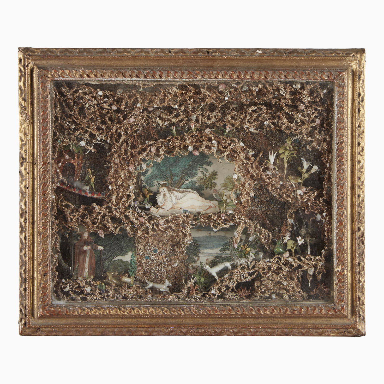 A Continental allegorical diorama, 19th century: A Continental allegorical diorama19th century H: 8 3/4, W: 10, D: 1 3/4 in. PROVENANCE: Private Collection, New York, NY.
