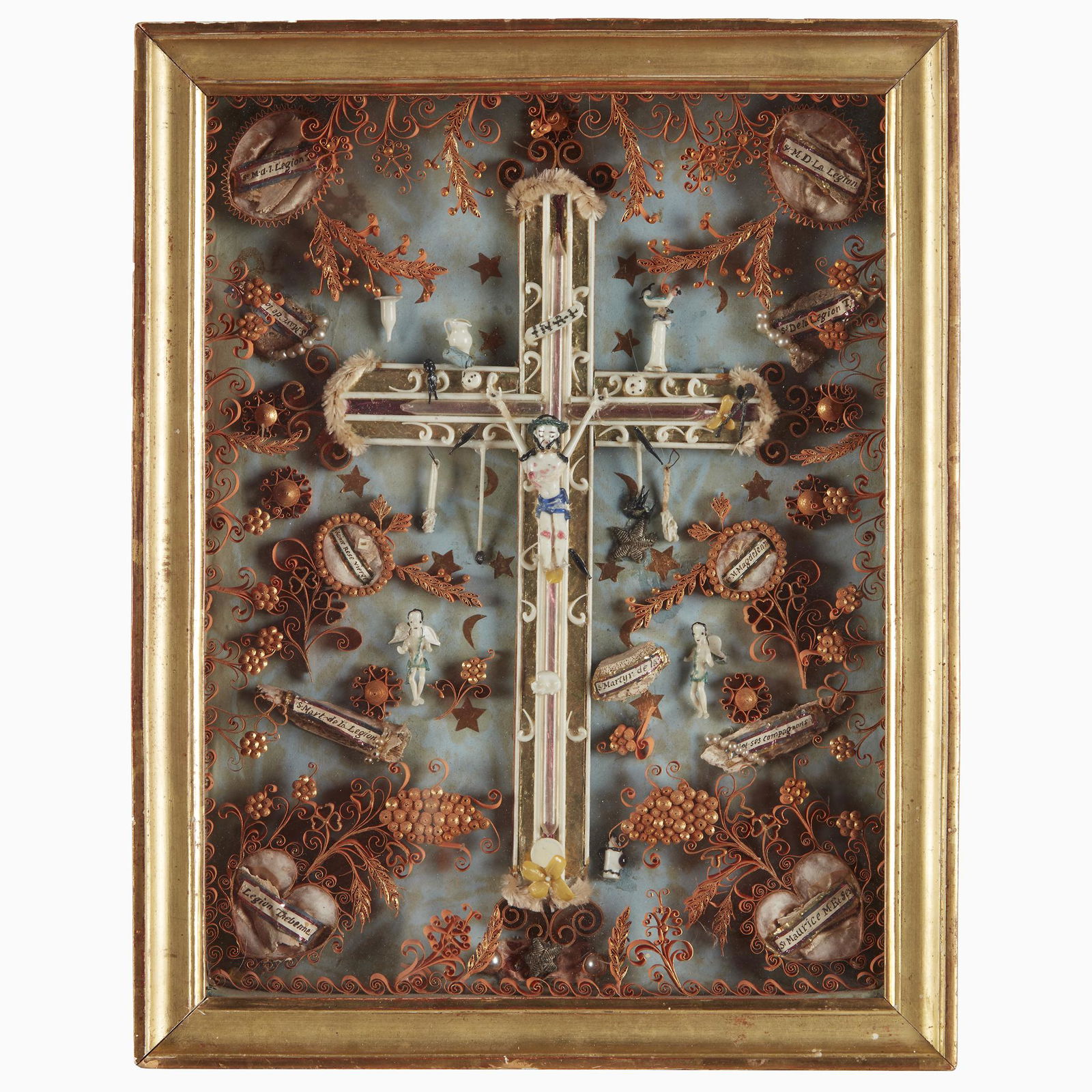 A French quill work crucifix, 19th century (1 of 1)