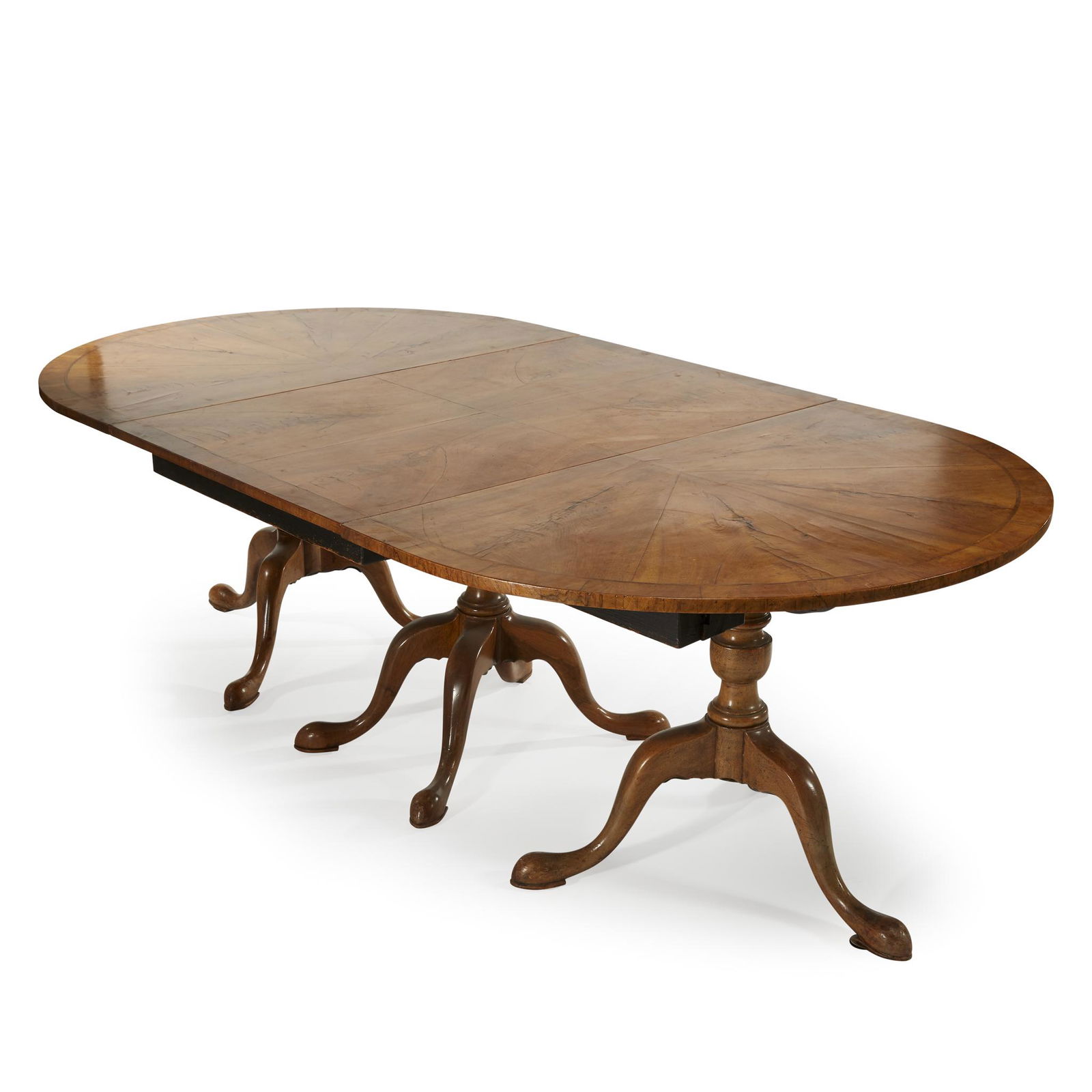 George III mahogany veneer triple pedestal table with (1 of 1)
