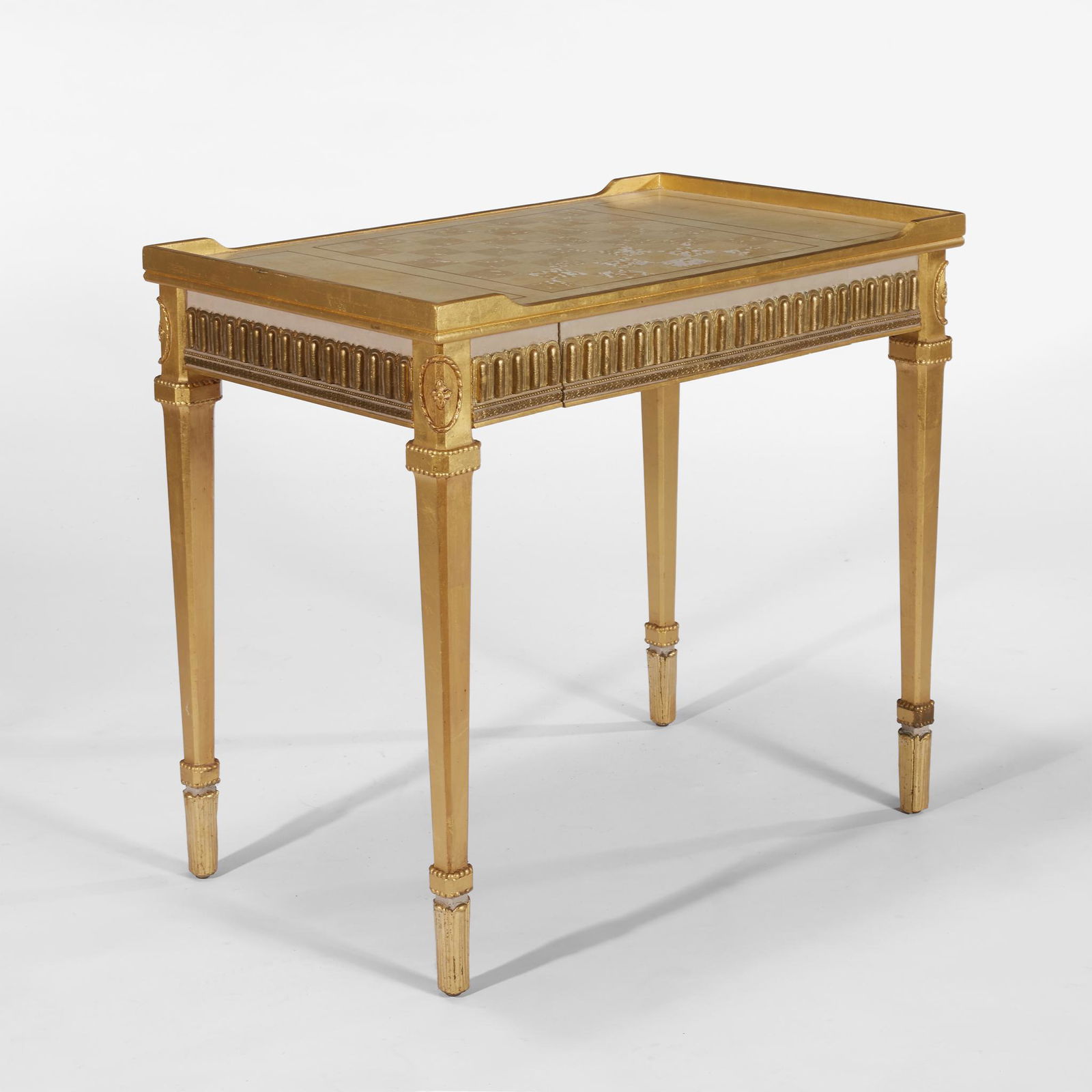 A Louis XVI style giltwood games table, 20th century (1 of 3)