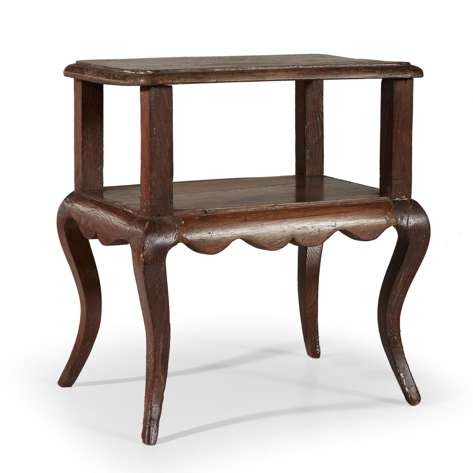 French Provincial small oak and fruitwood side table, (1 of 1)