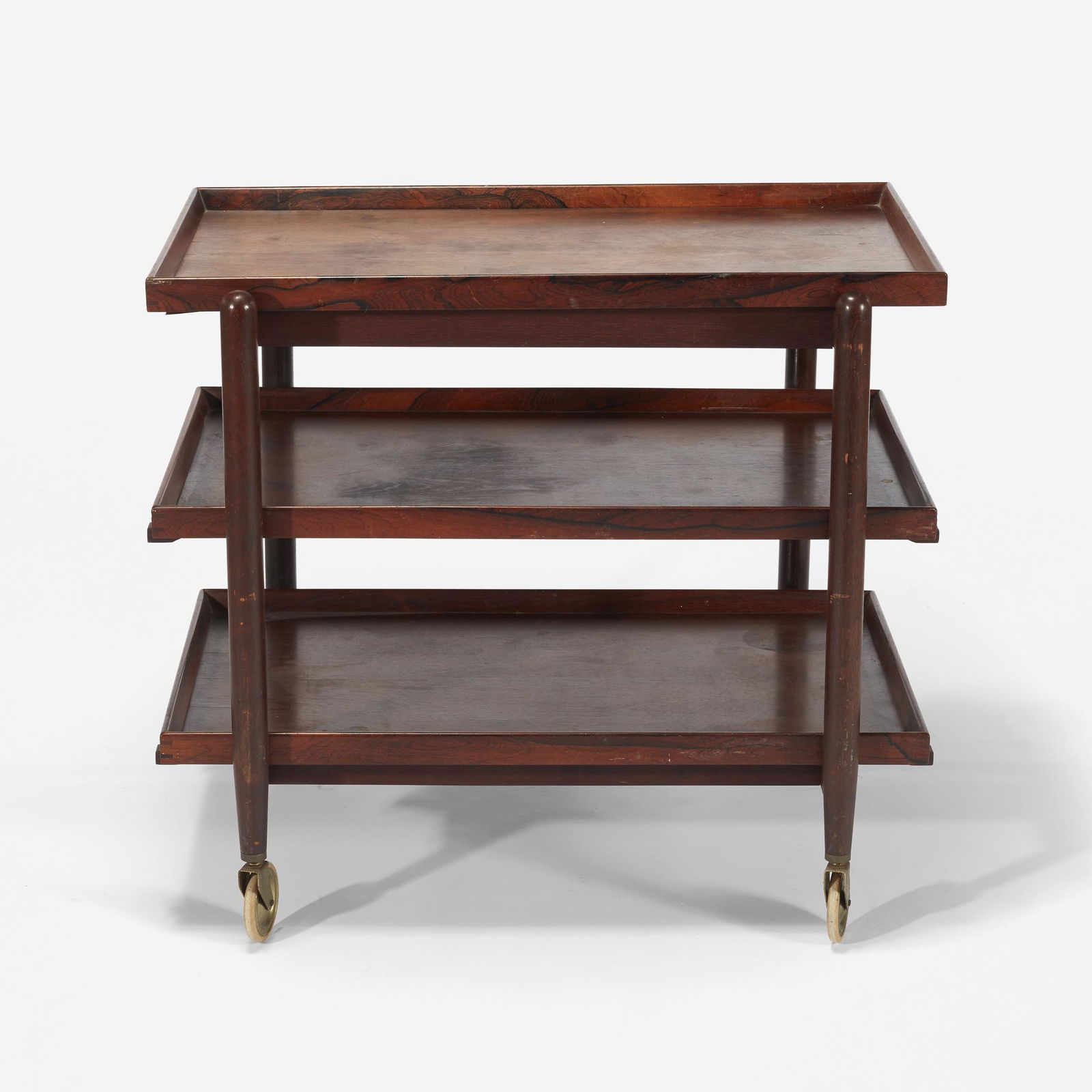 Danish rosewood three-tier serving cart, 20th century (1 of 2)
