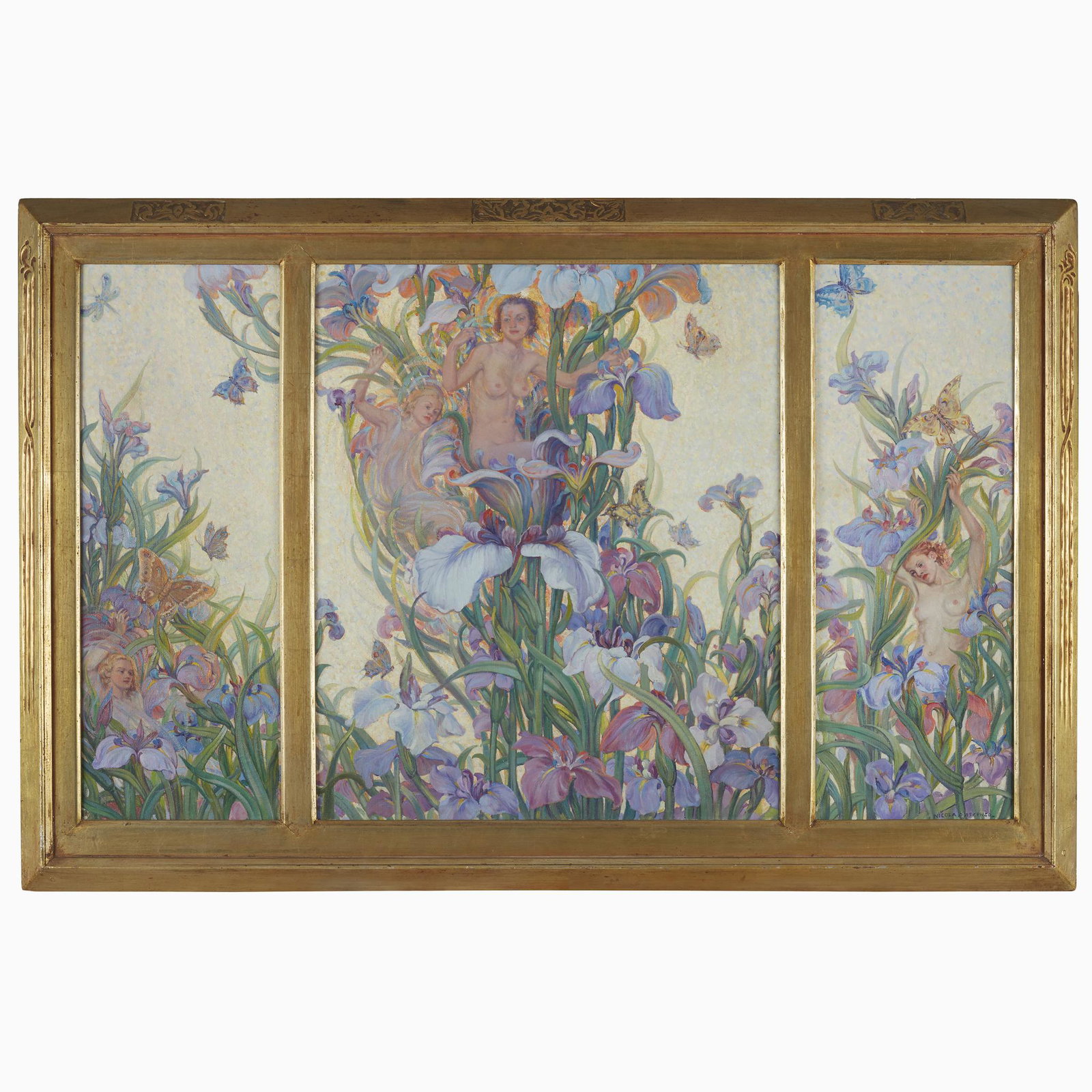 Nicola D'Ascenzo (American, 1871–1930), , Floral screen (1 of 1)