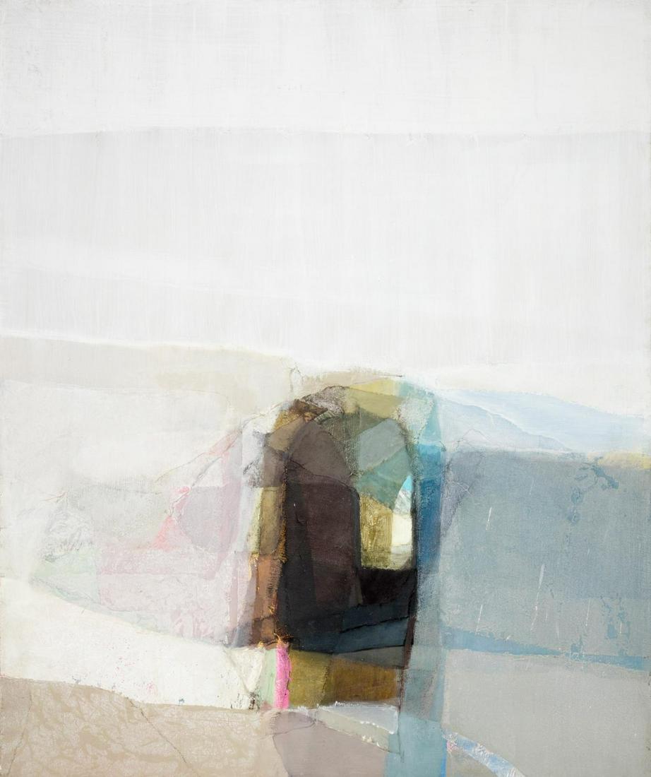 Gene Matthews (American, 1931-2002) Black Tunnel, 1971: Gene Matthews (American, 1931-2002) Black Tunnel, 1971 oil, acrylic and collage on canvas signed Gene Matthews, titled and dated (verso) 67 1/2 x 56 inches.