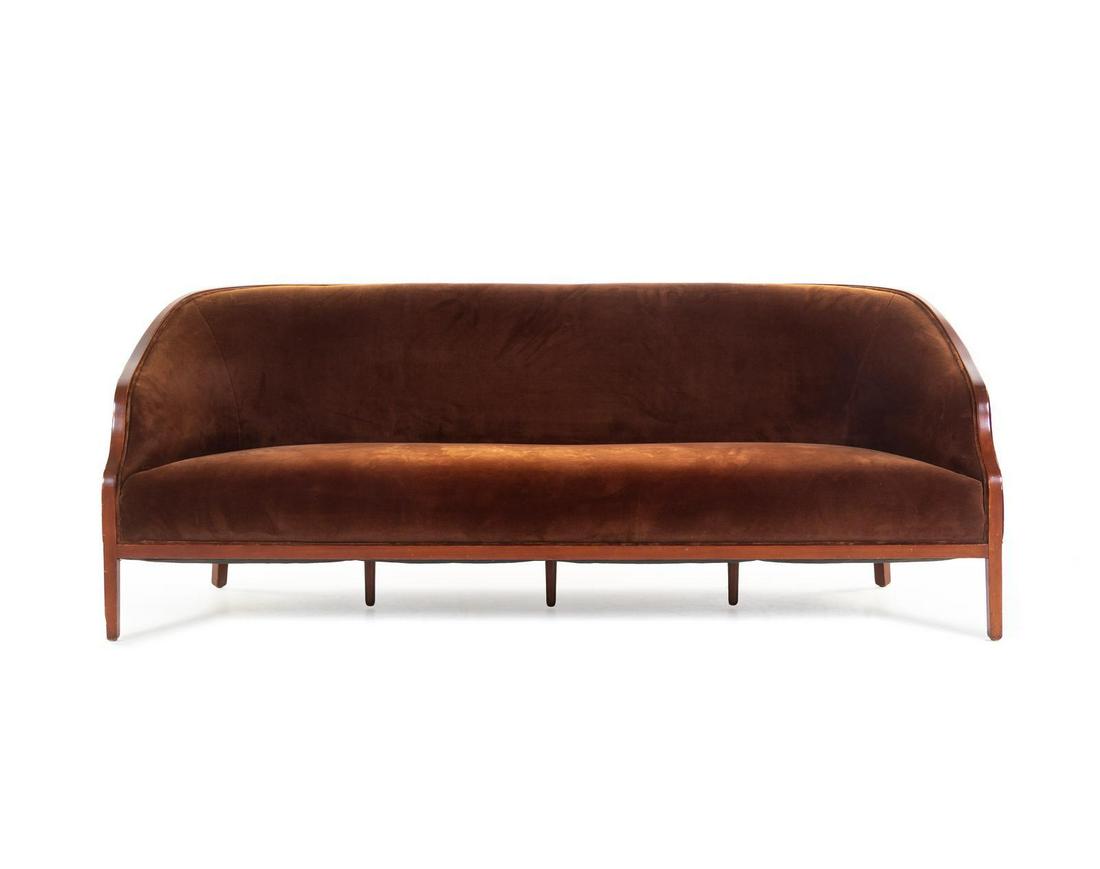Ward Bennett (American, 1917-2003) Sofa Brickel: Ward Bennett (American, 1917-2003) Sofa Brickel Associates, USA wood, mohair unmarked H 32 x W 83 x D 33 inches Please Note: This work is located and will ship from, our Hindman Chicago 2710 West Lake