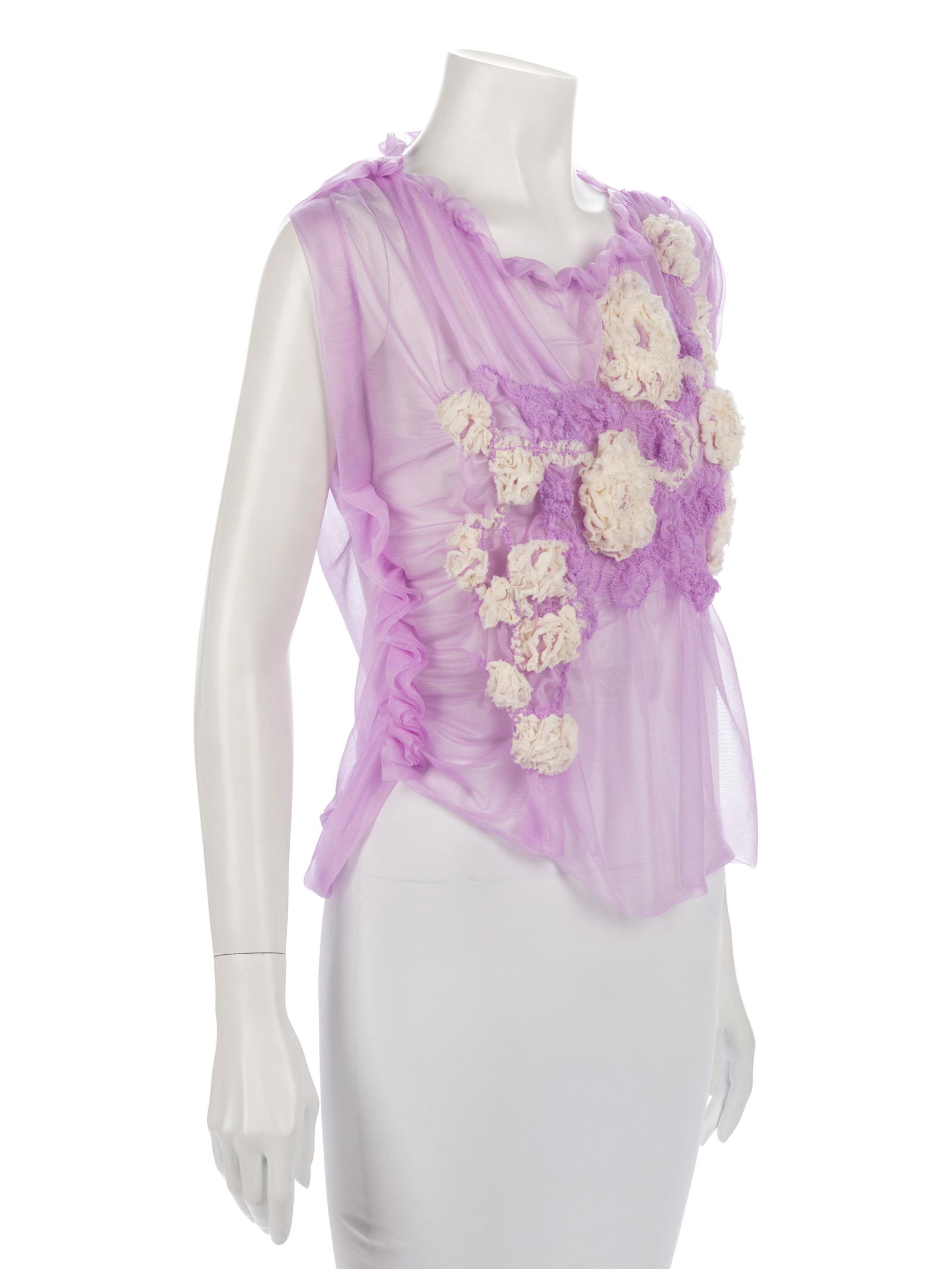 Two Comme des Garcons Tops, 2000-10s: Two Comme des Garcons Tops, 2000-10s This lot includes two tops. THE FIRST Black and white cotton gingham check and white broadcloth shirting with black velvet bow detail and center front covered bu