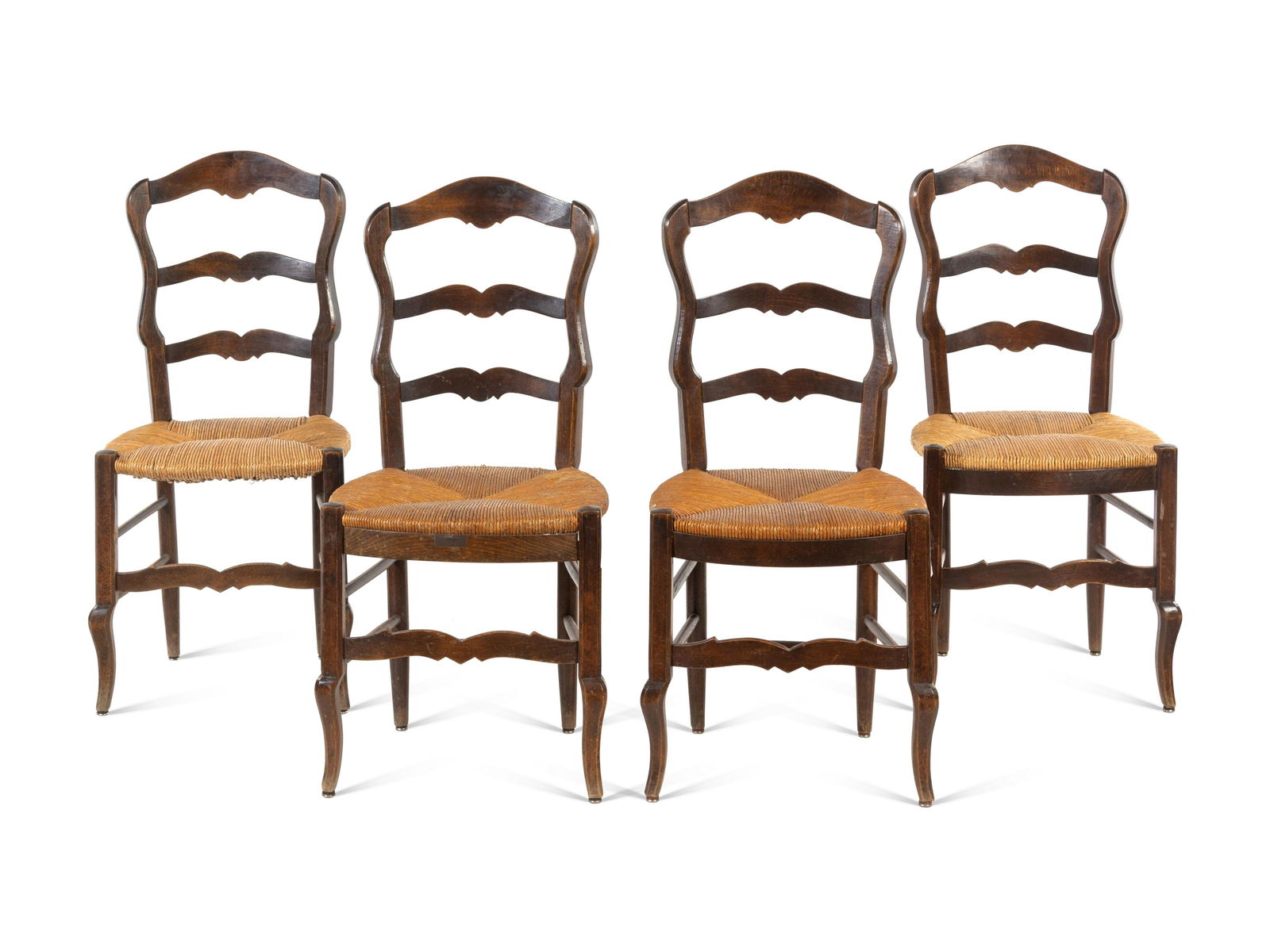 Four Louis XV Provincial Style Rush-Seat Side Chairs (1 of 2)