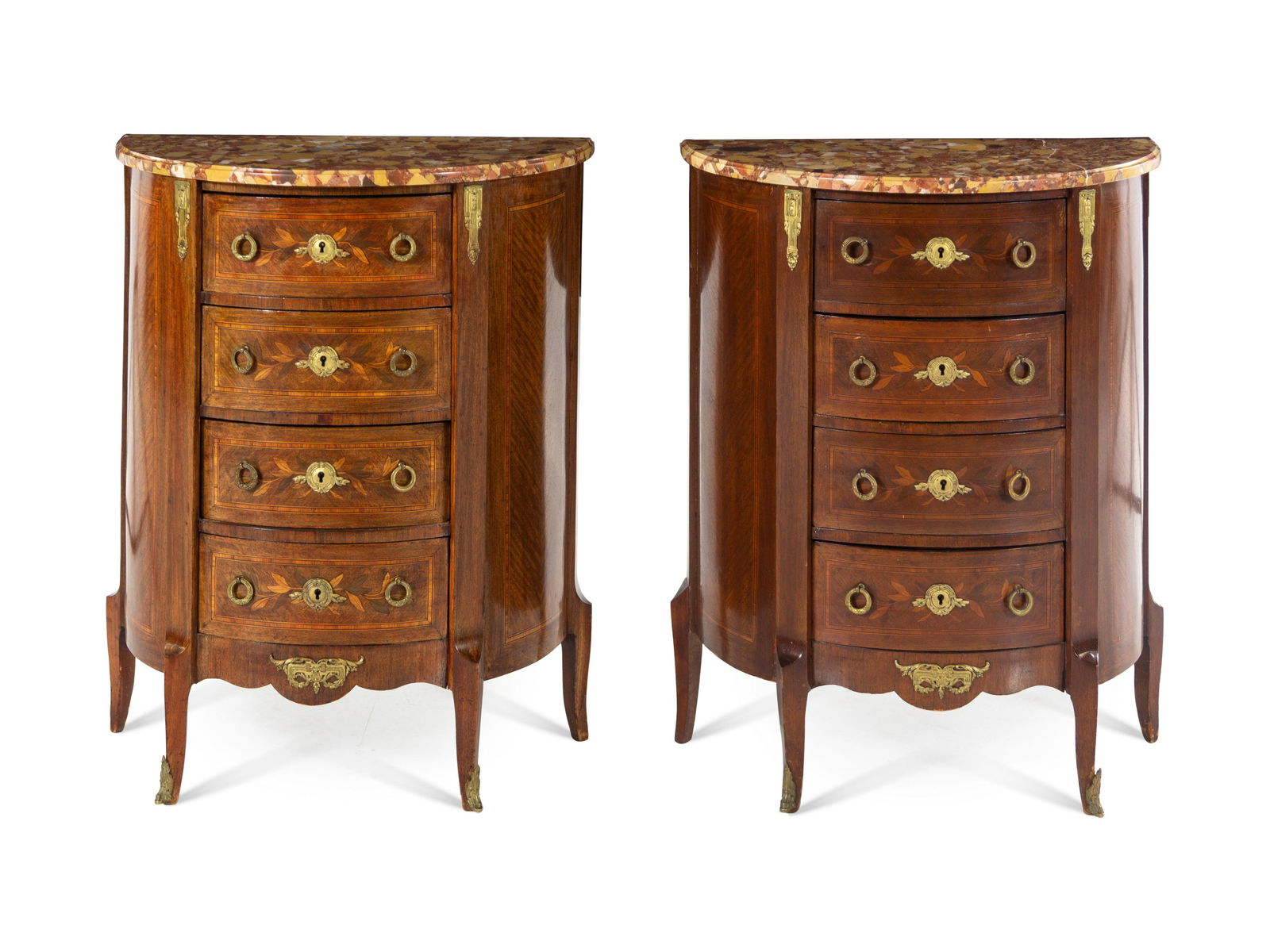 A Pair of Louis XV/XVI Transitional Style Marquetry (1 of 2)