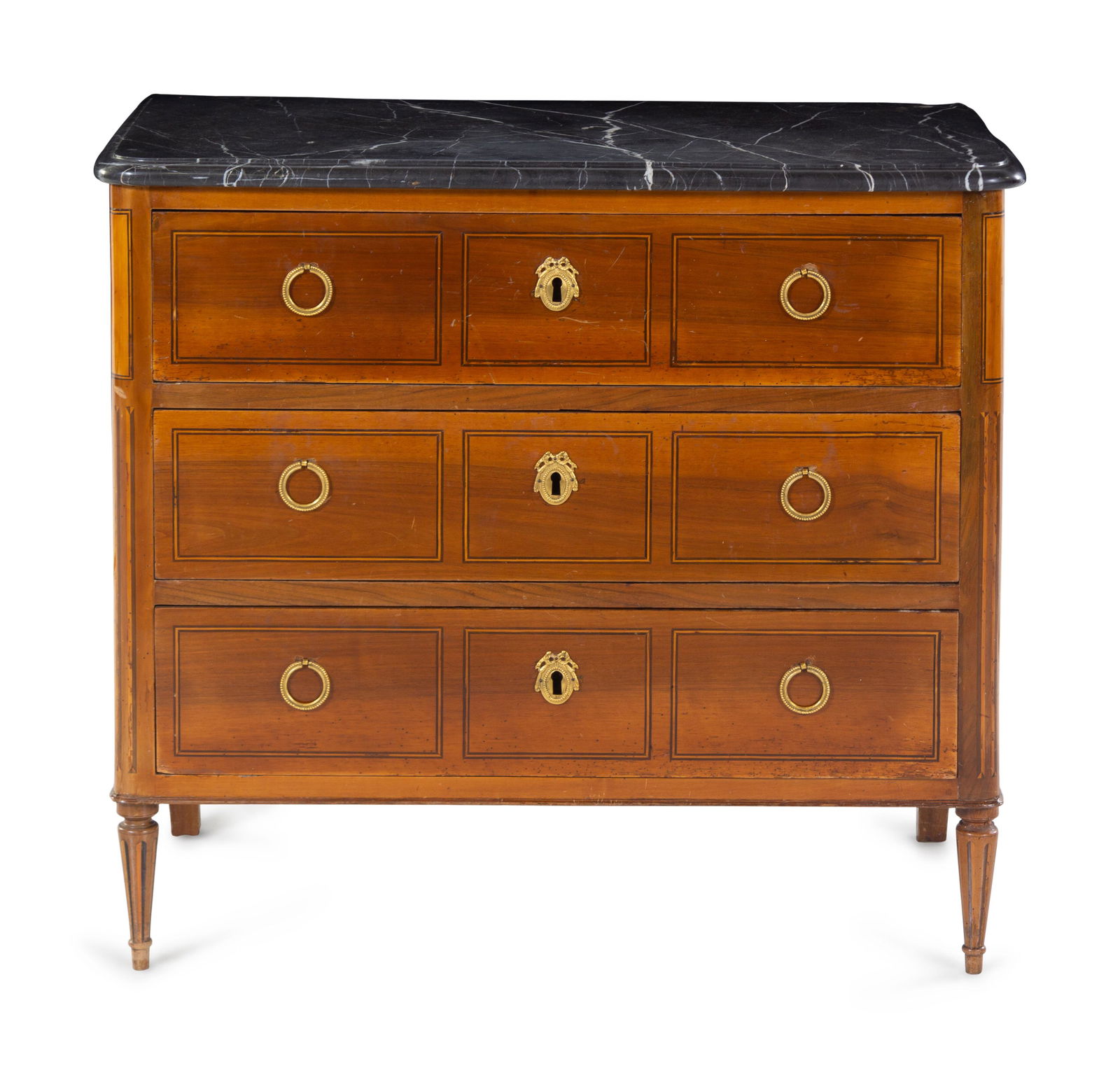 A Louis XVI Style Mahogany Marble-Top Commode (1 of 2)