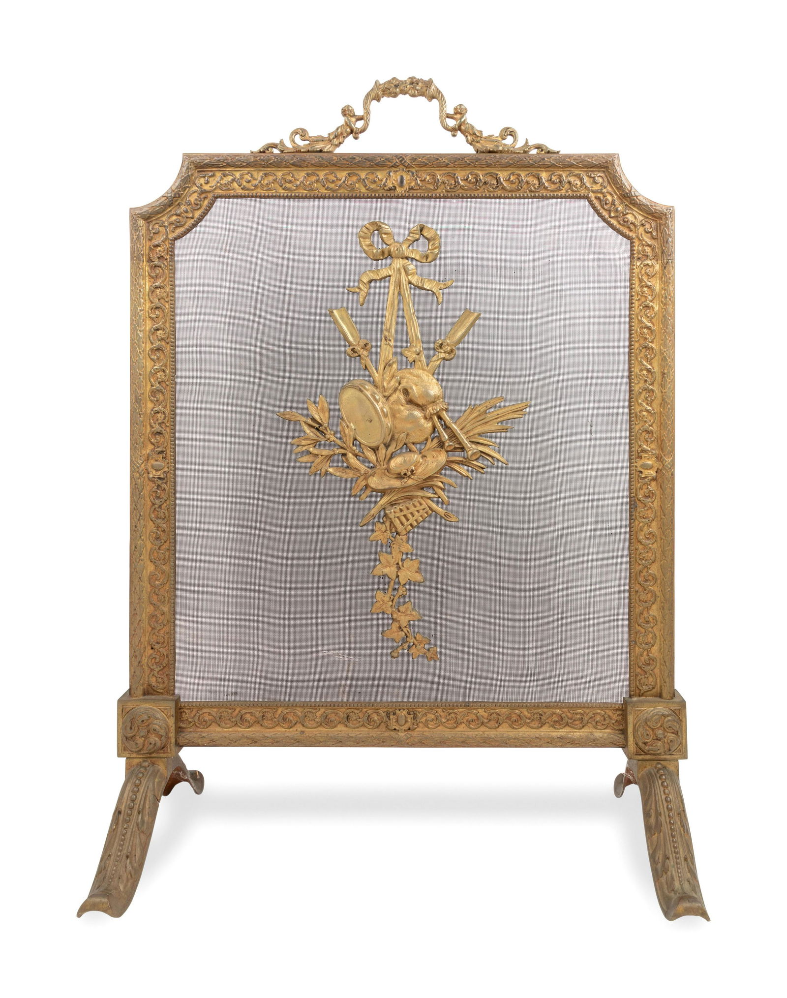 A Louis XVI Style Gilt Metal Fire Screen (1 of 1)