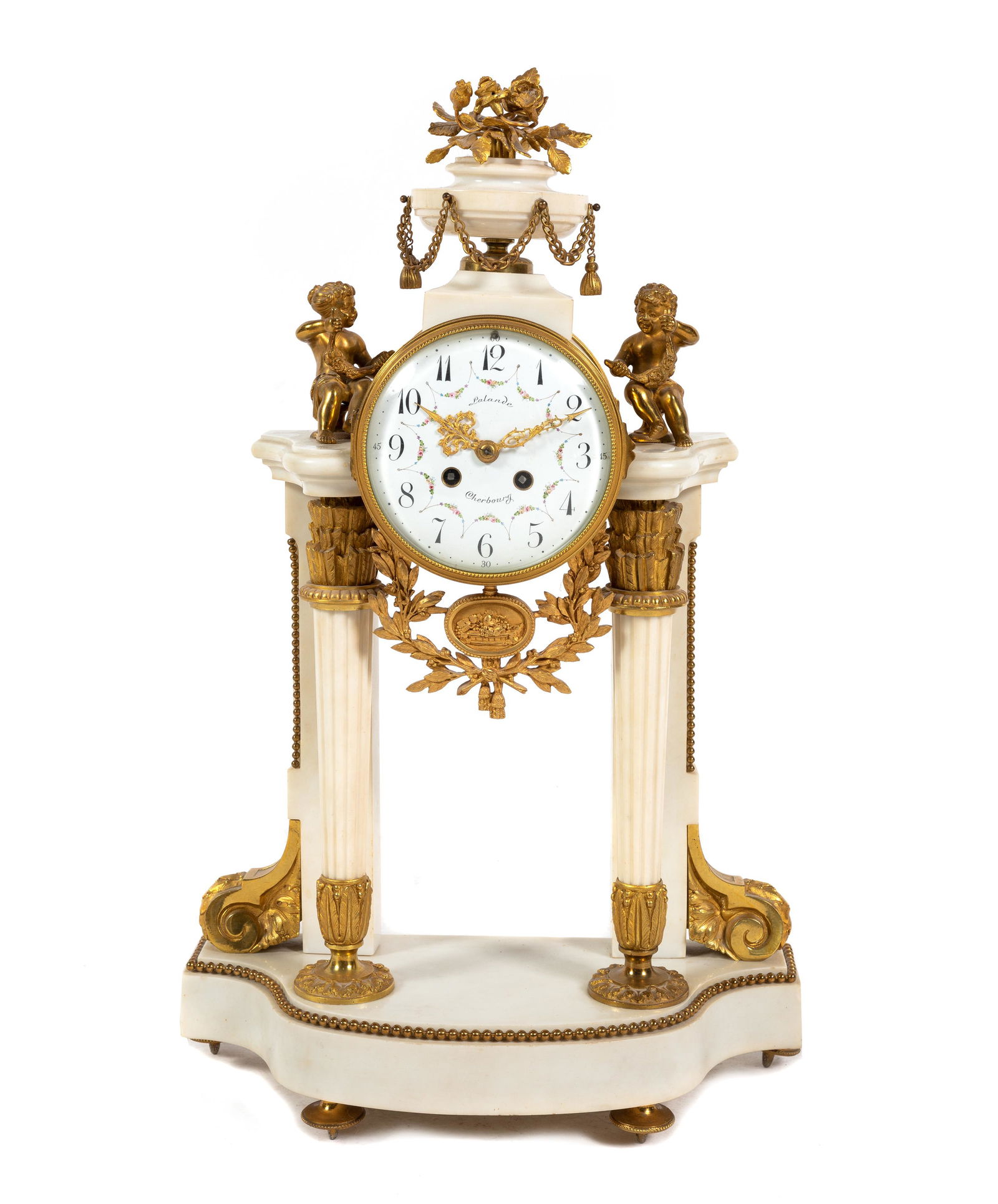 A Louis XVI Style Gilt Bronze Mounted Marble Mantel (1 of 2)