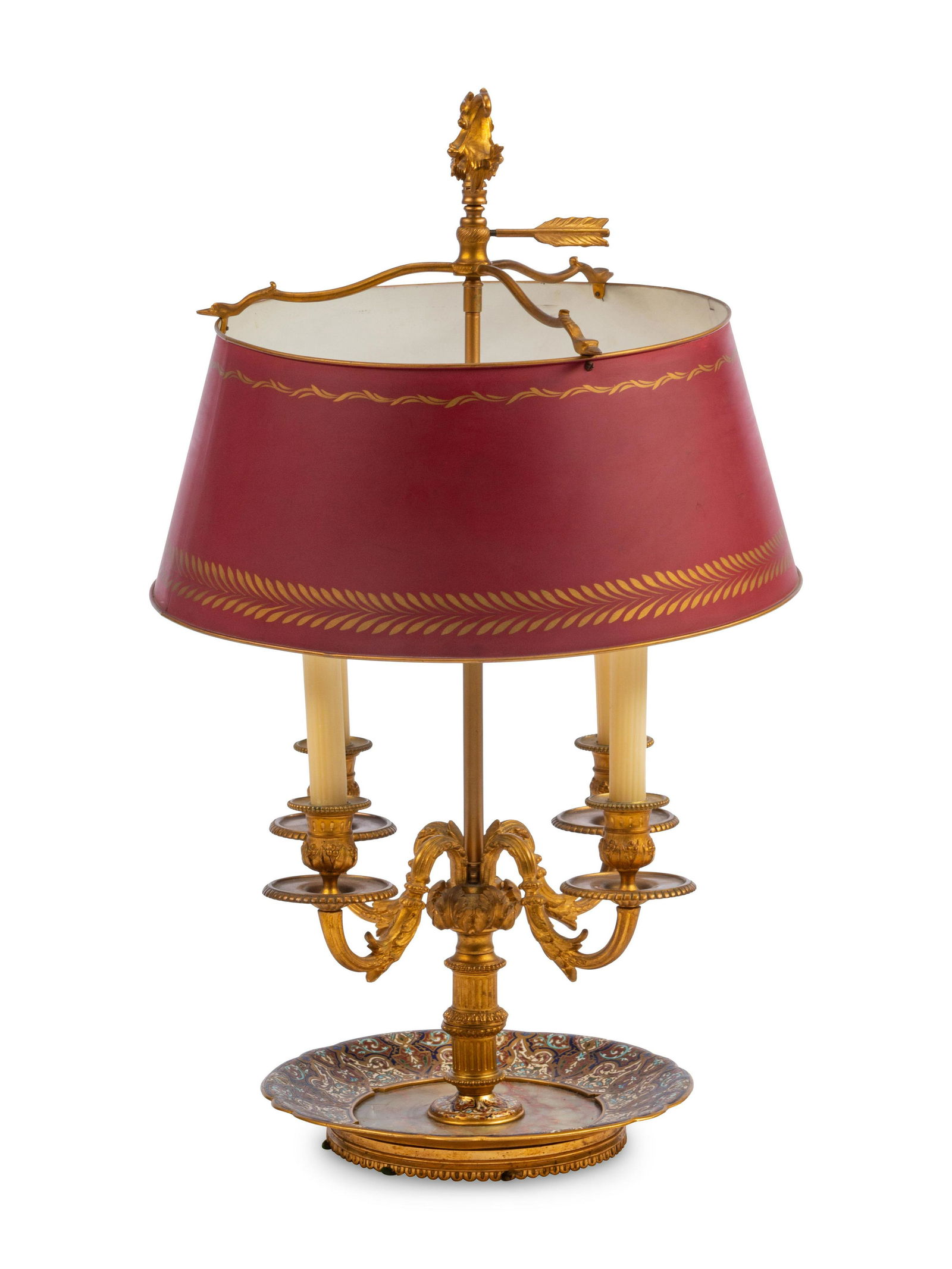 A Louis XVI Style Gilt Bronze and Champleve Four-Light (1 of 1)