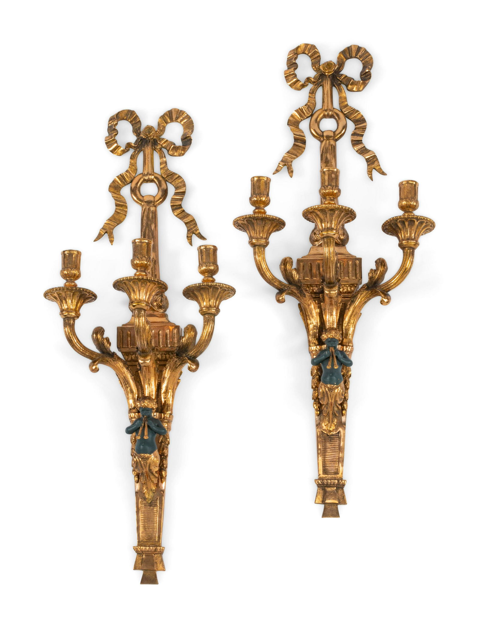 A Pair of Louis XVI Style Gilt and Patinated Metal (1 of 1)