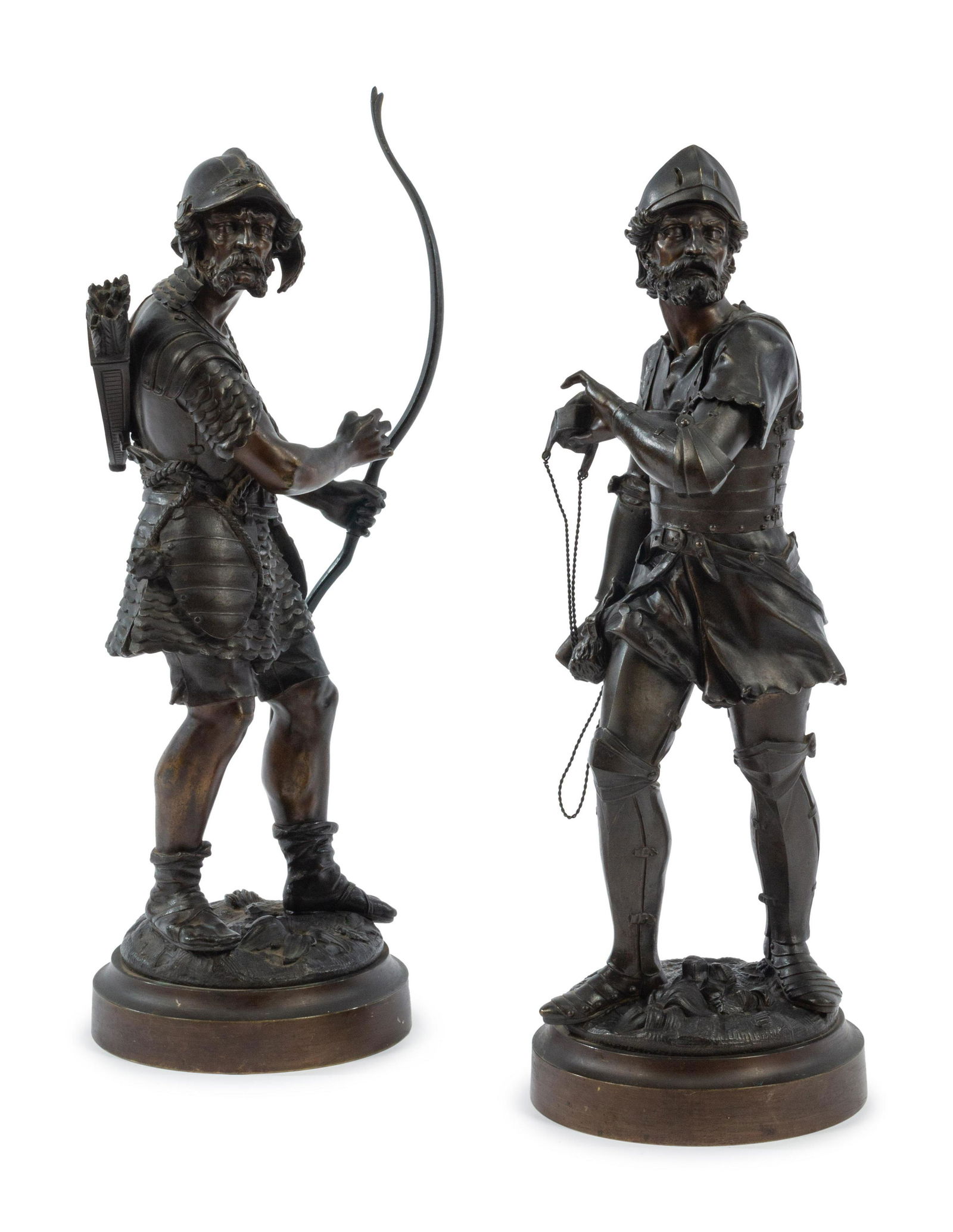 A Pair of French Patinated Bronze Figures (1 of 1)