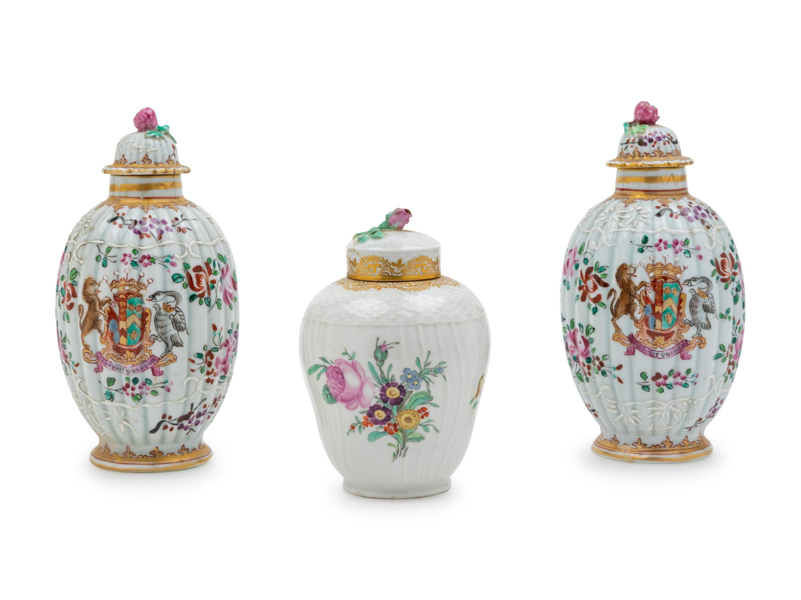 A Pair of Samson Famille Rose Armorial Porcelain Tea (1 of 1)