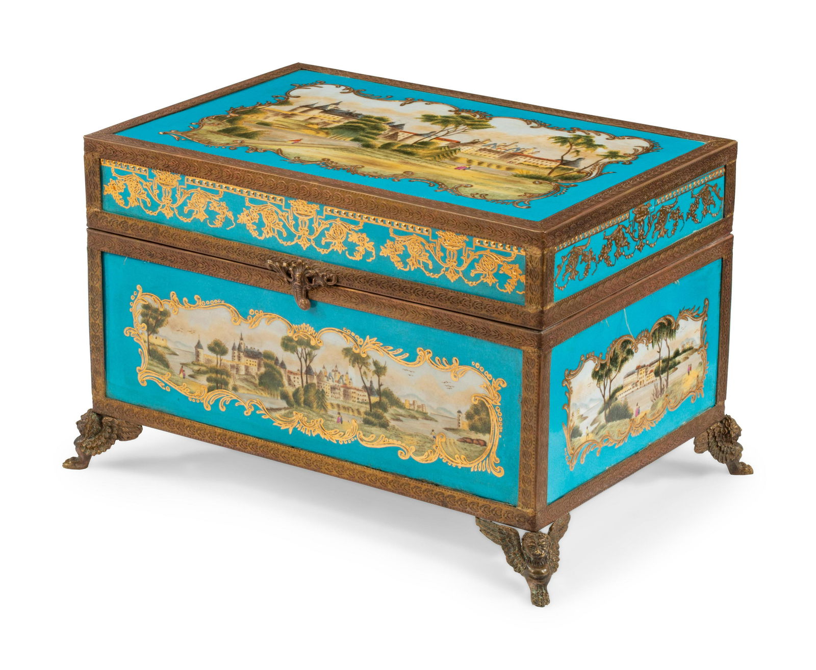 A Sevres Style Metal Mounted Porcelain Box (1 of 1)