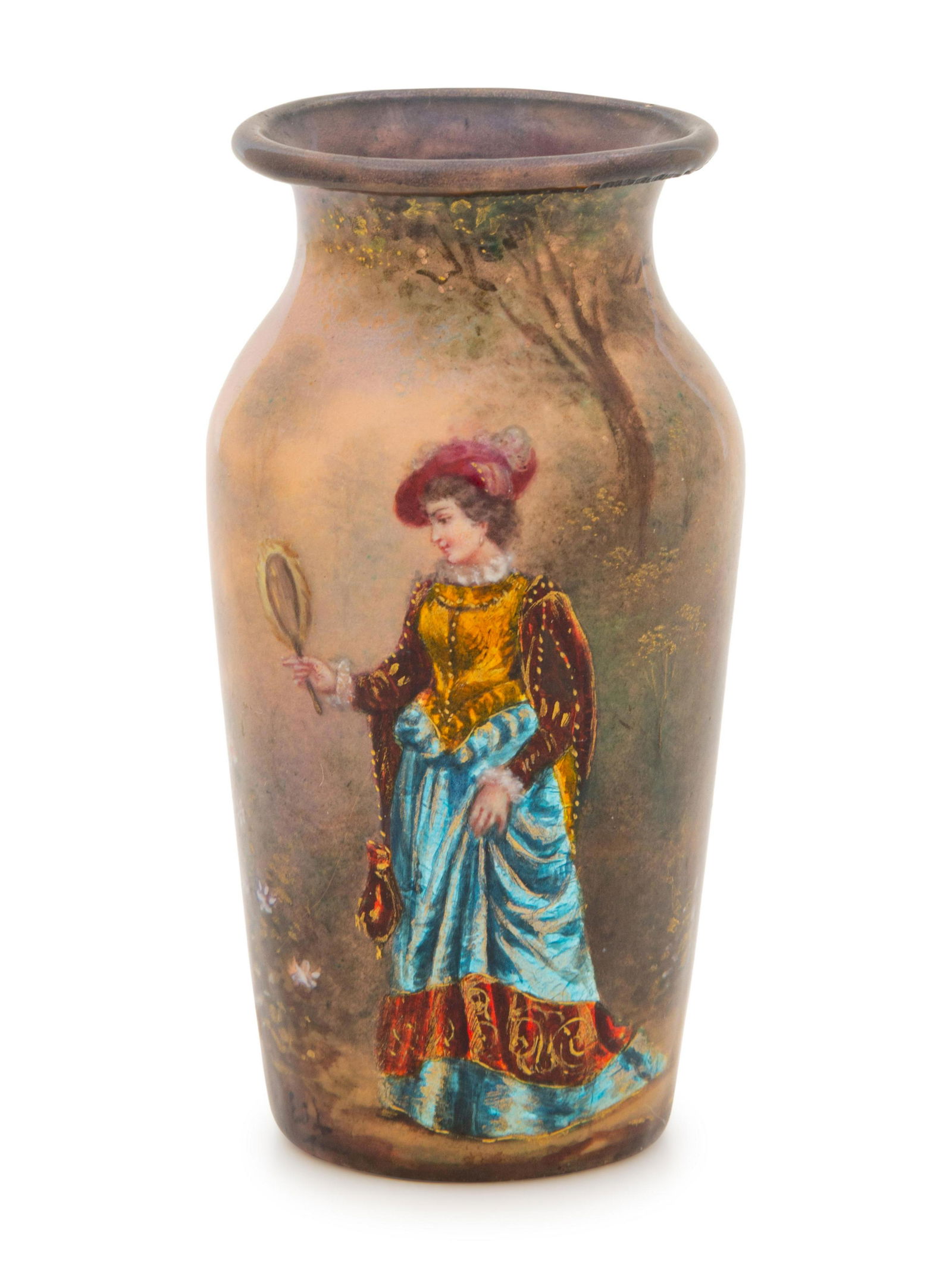 A French Miniature Enameled Copper Vase (1 of 2)