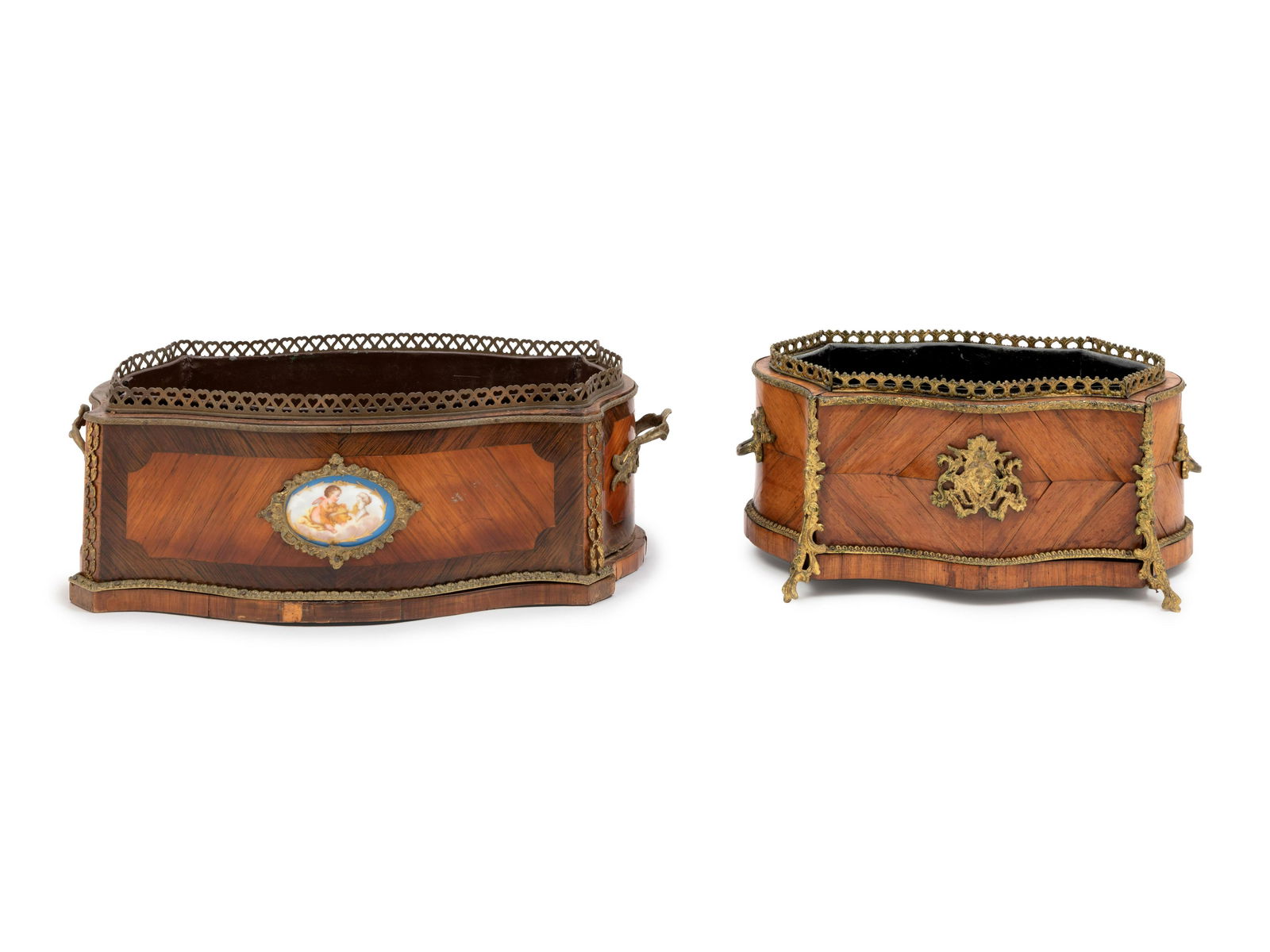 Two Napoleon III Gilt Metal Mounted Jardinieres (1 of 1)