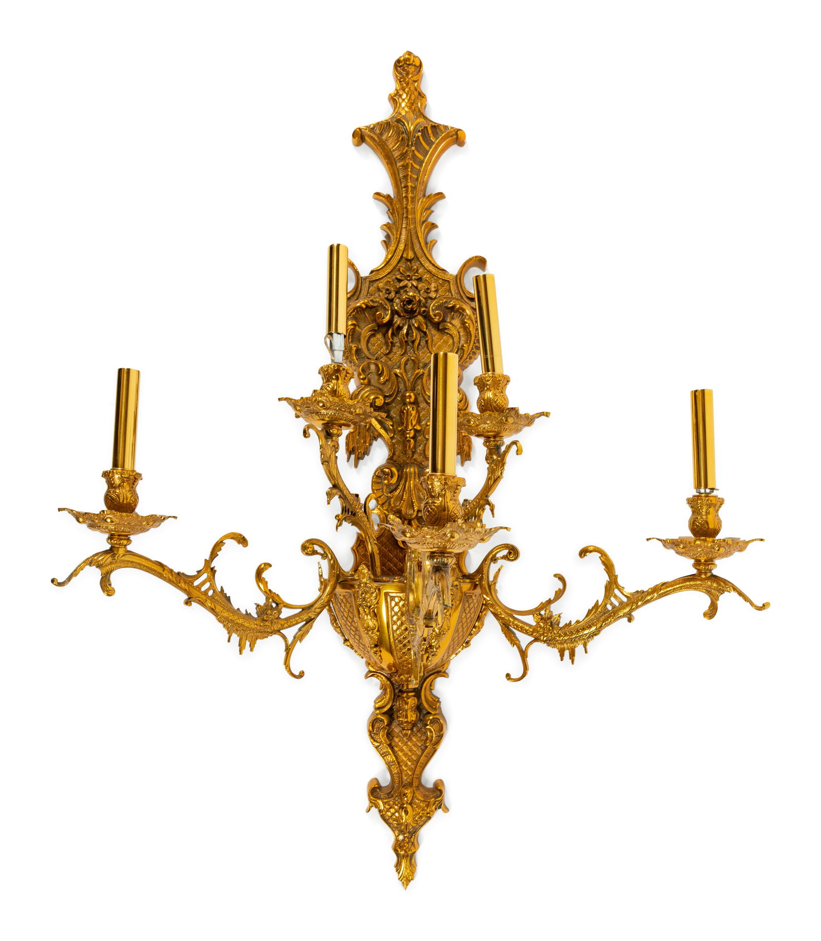A Neoclassical Gilt Metal Five-Light Sconce (1 of 1)