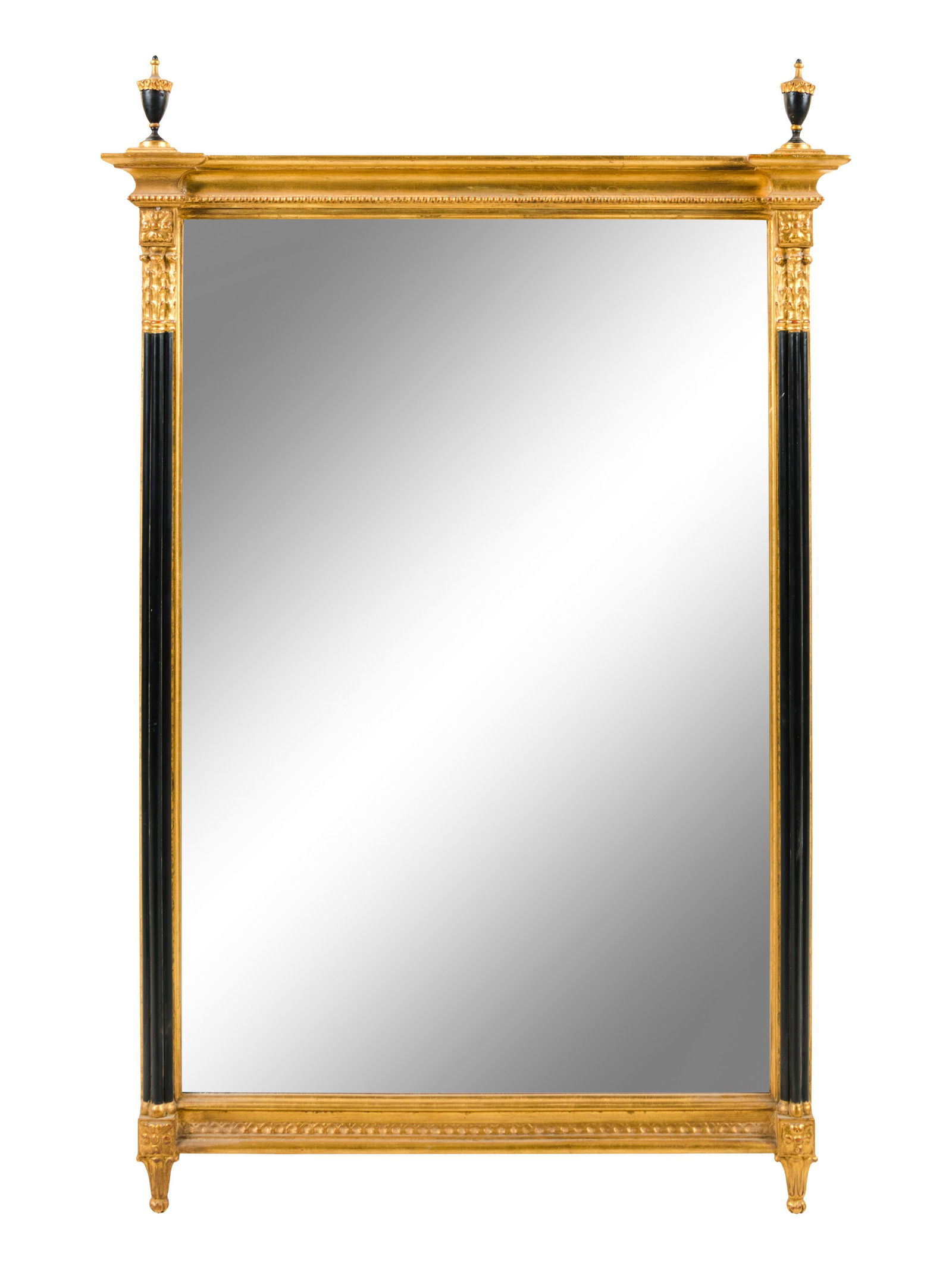 A Neoclassical Style Parcel Gilt and Ebonized Mirror (1 of 1)