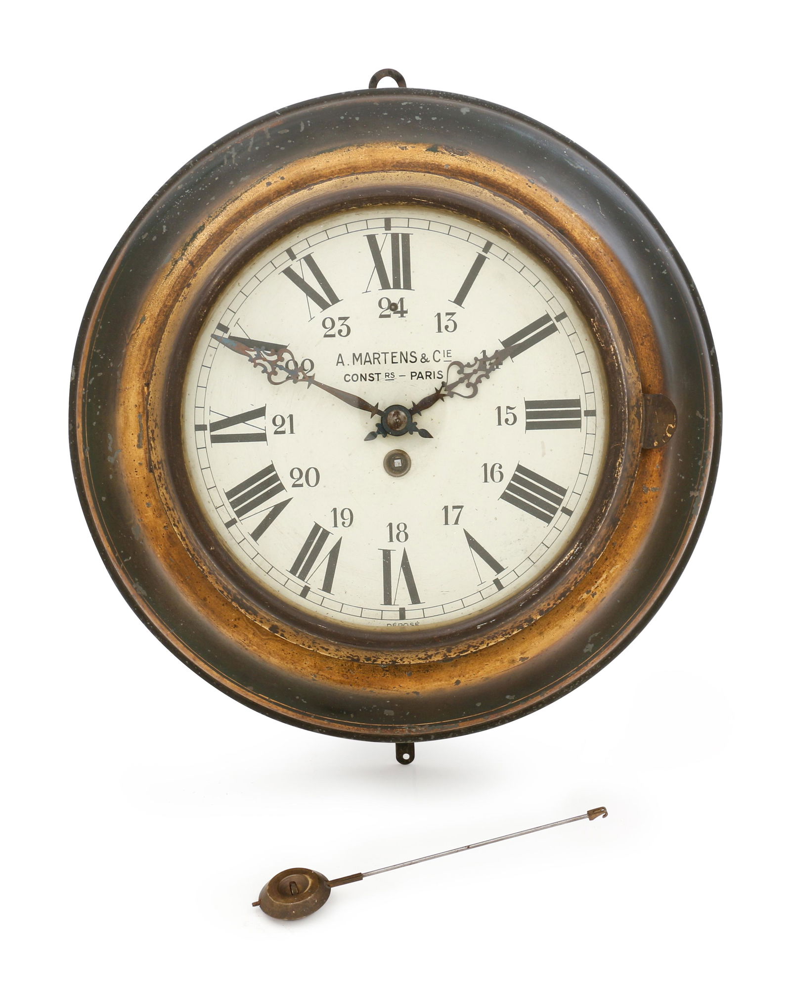A French Parcel Gilt Tole Wall Clock (1 of 1)