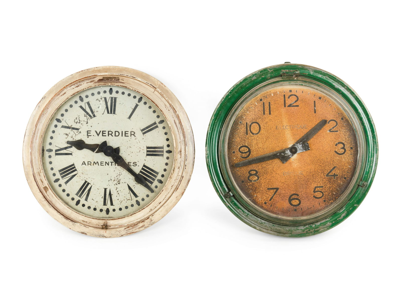 Two French Painted Wall Clocks (1 of 1)