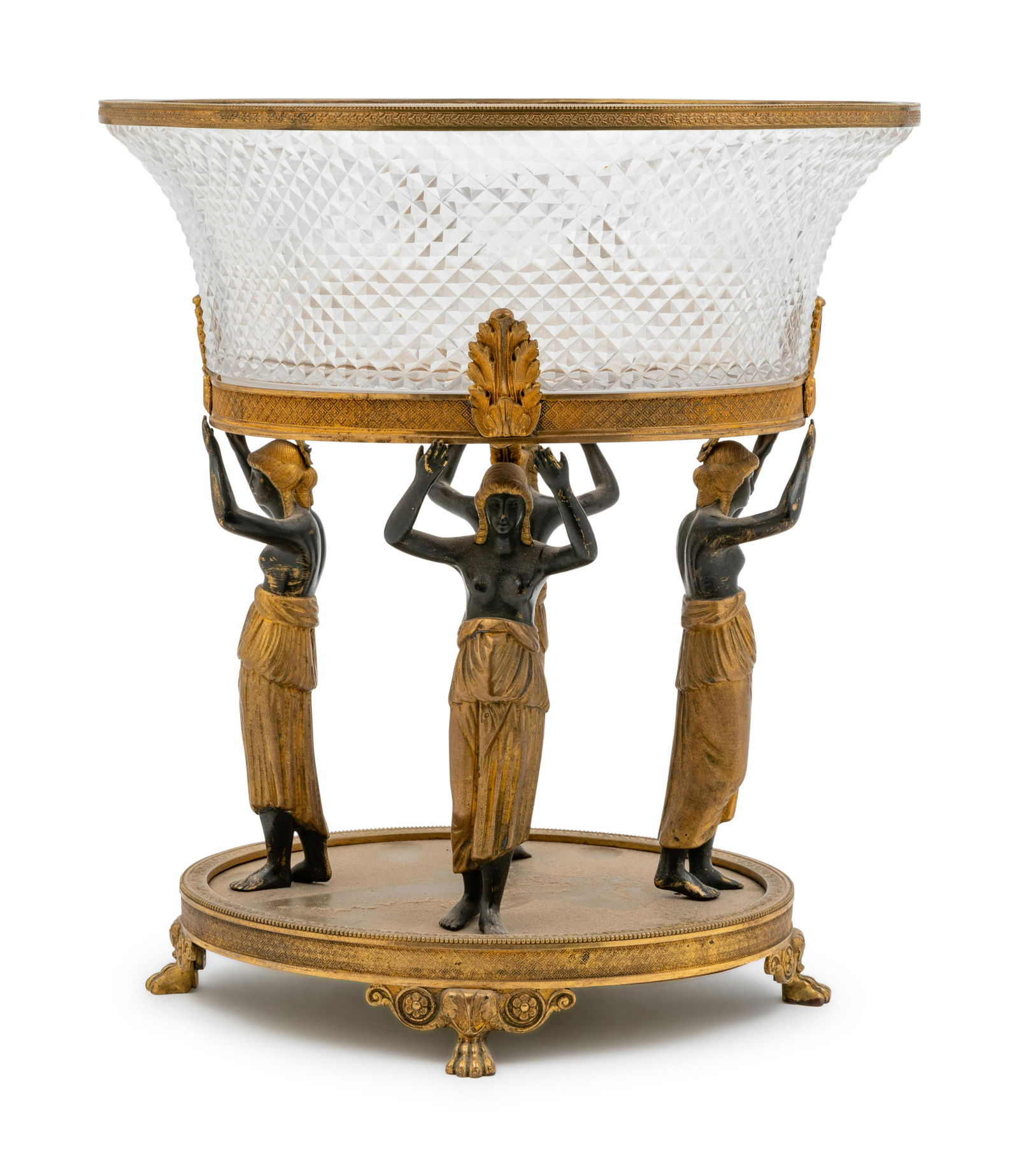 An Austrian Gilt and Patinated Bronze and Diamond-Cut (1 of 1)