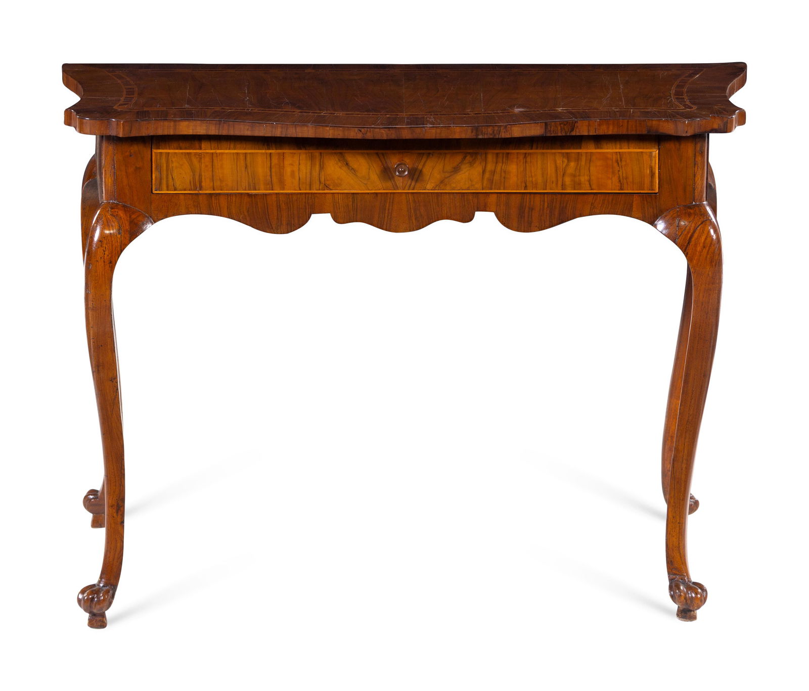 An Italian Line Inlaid Walnut Veneered Table (1 of 2)