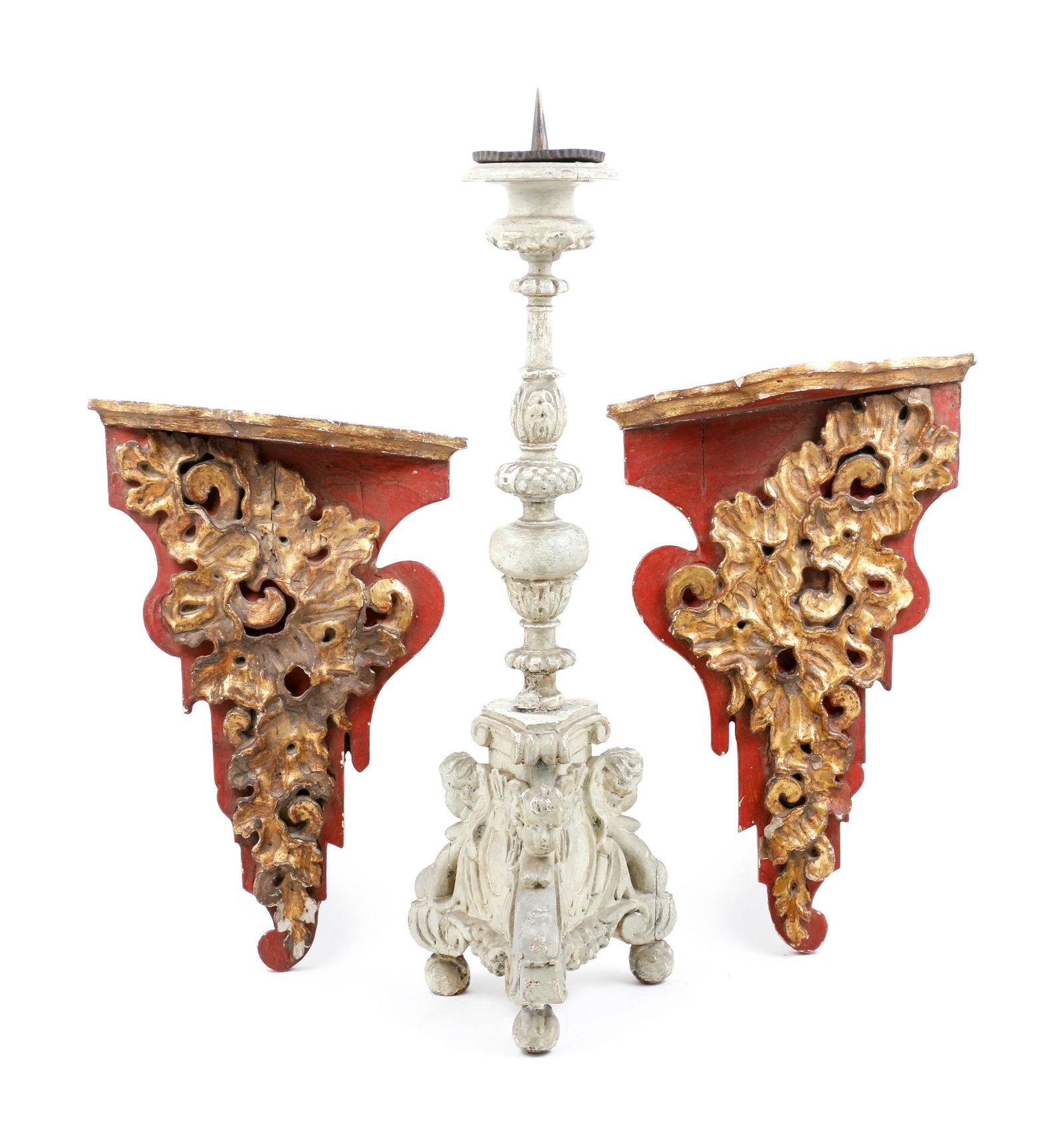 Three Carved and Painted Decorative Articles (1 of 1)