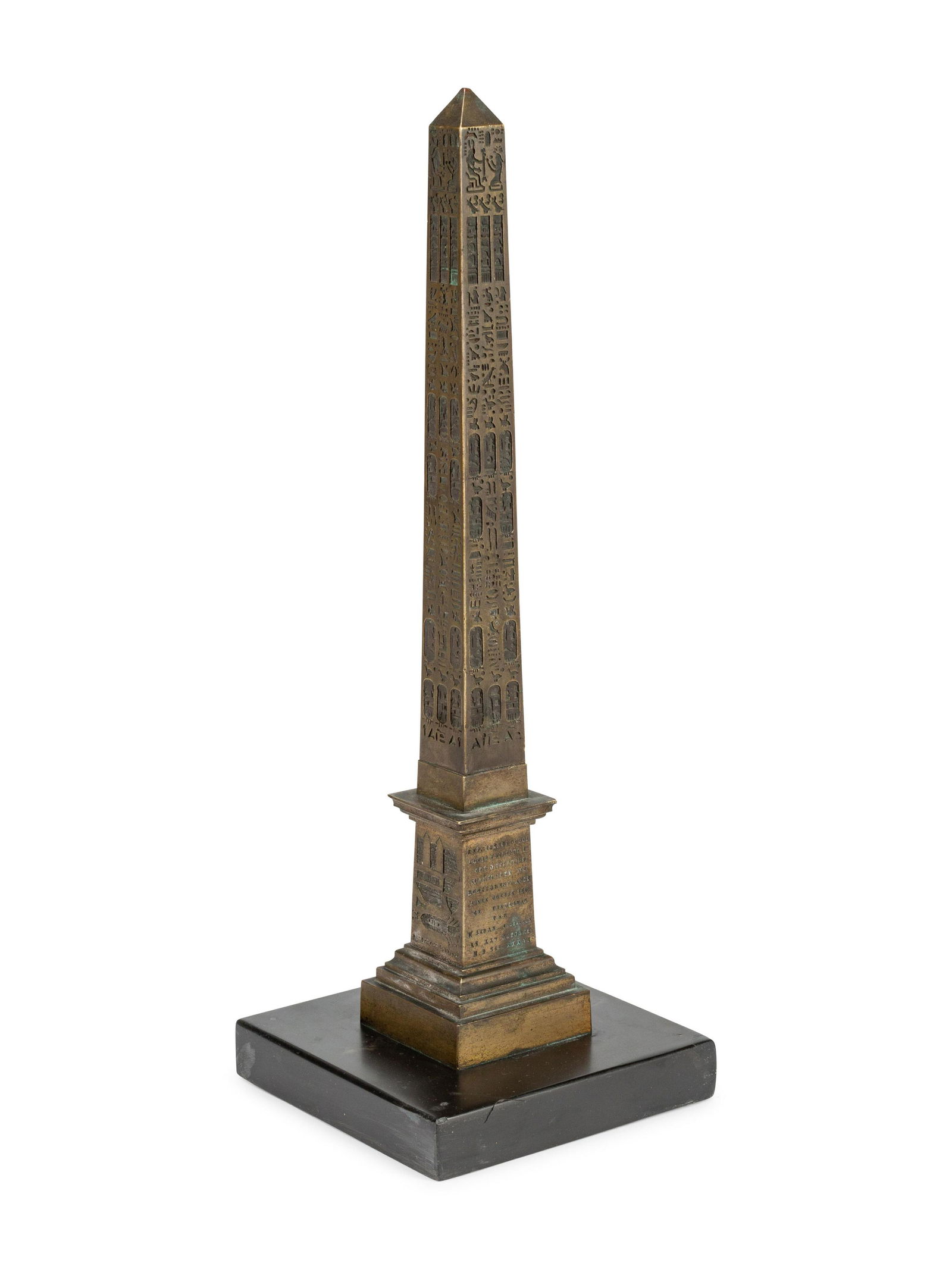 An Italian Grand Tour Engraved Obelisk: An Italian Grand Tour Engraved Obelisk 19th Century Height 16 1/4 inches.