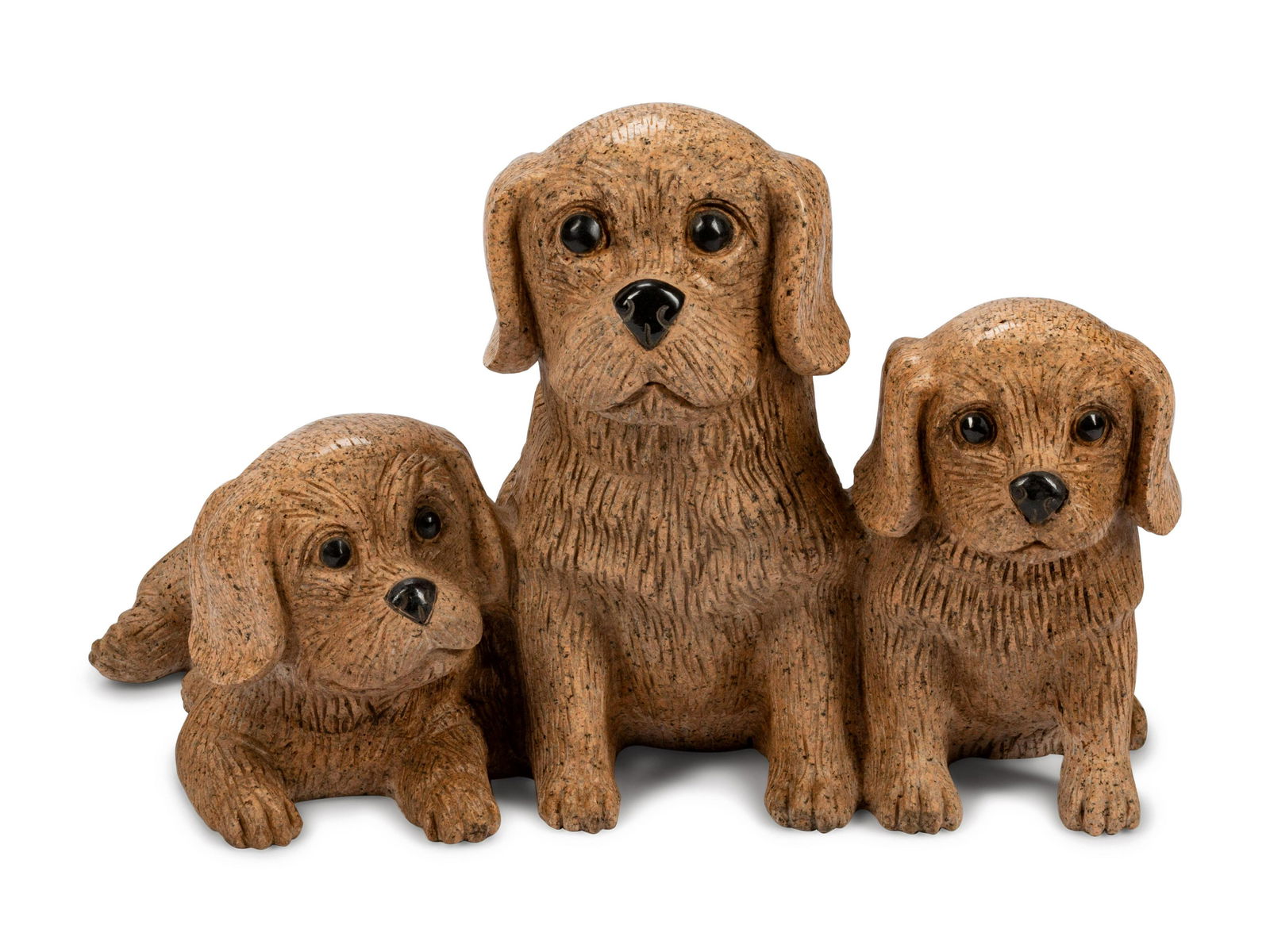 An Italian Carved Stone Figural Group of Dogs (1 of 1)