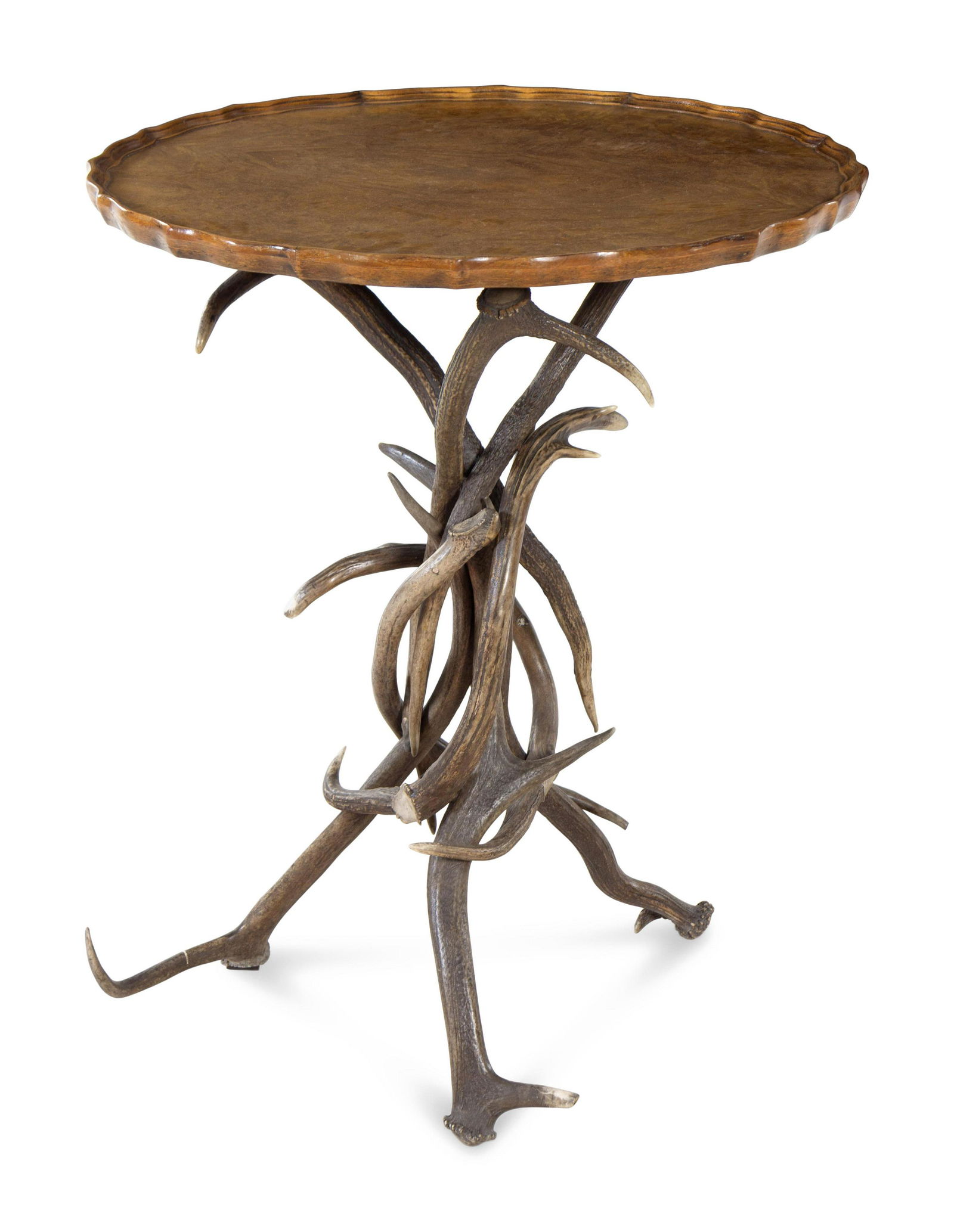 A South German or Austrian Walnut and Antler Table (1 of 1)