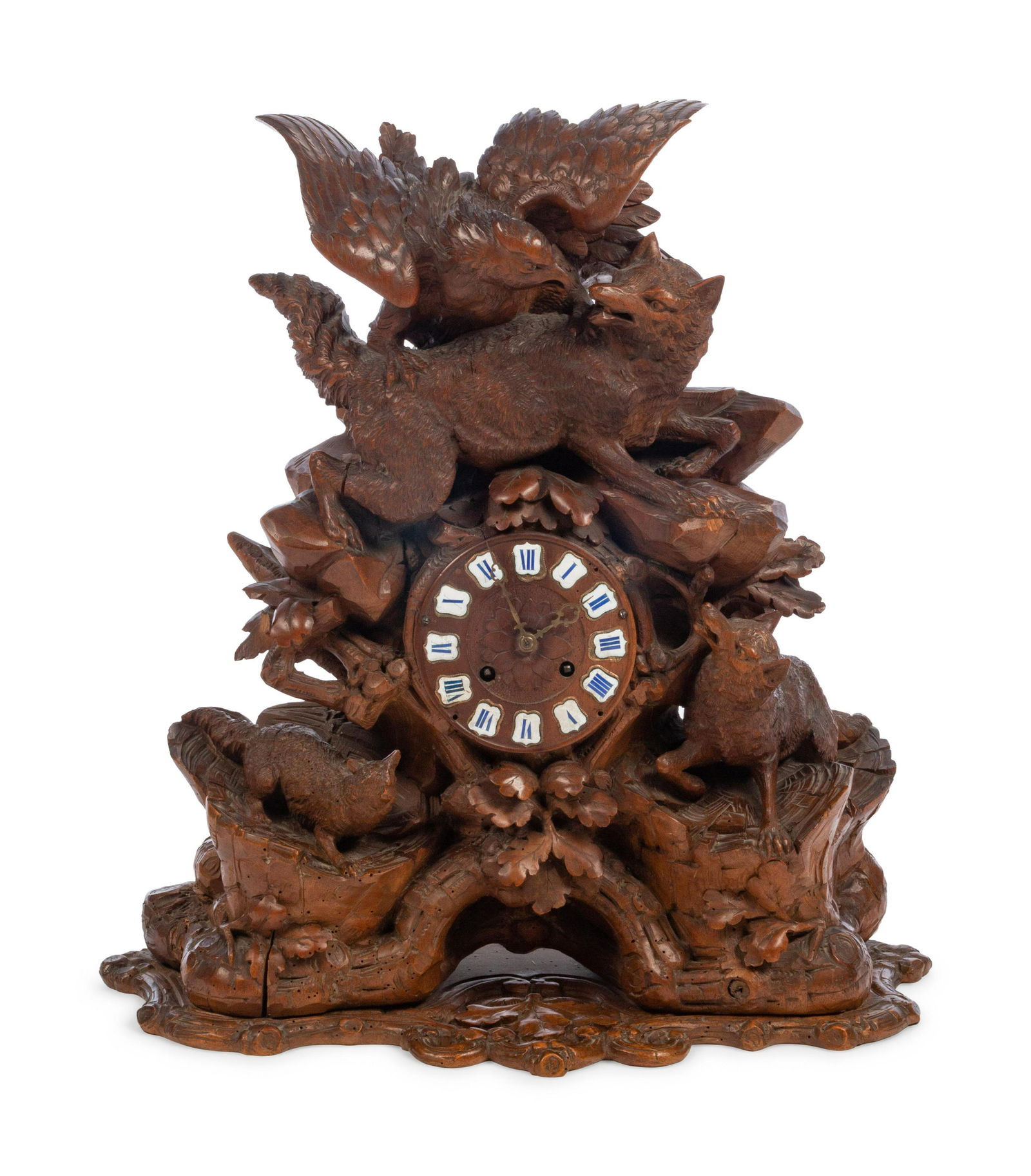 A Black Forest Carved Wood Mantel Clock Mar 25, 2020 Hindman in IL