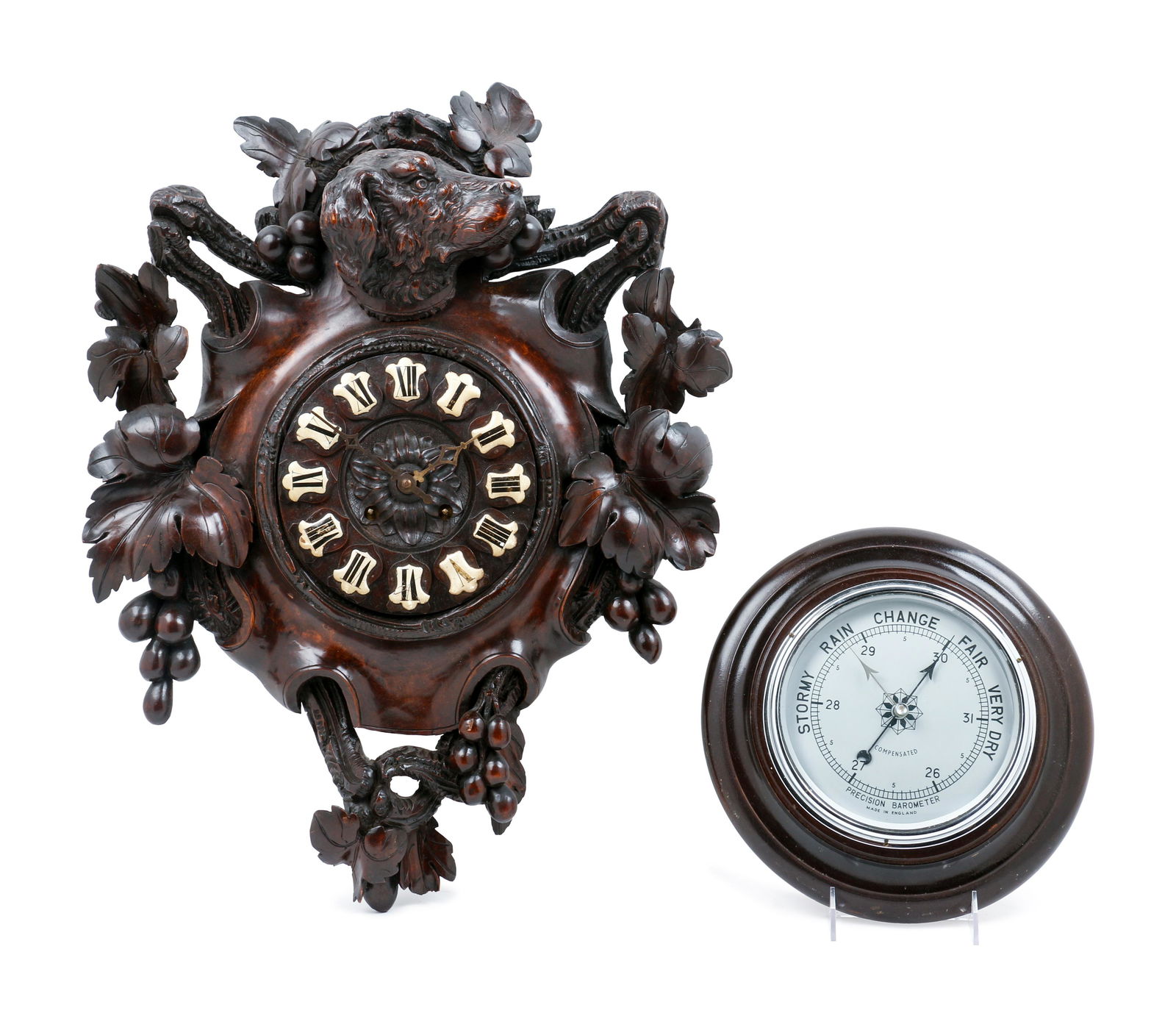 A Black Forest Carved Wall Clock (1 of 1)