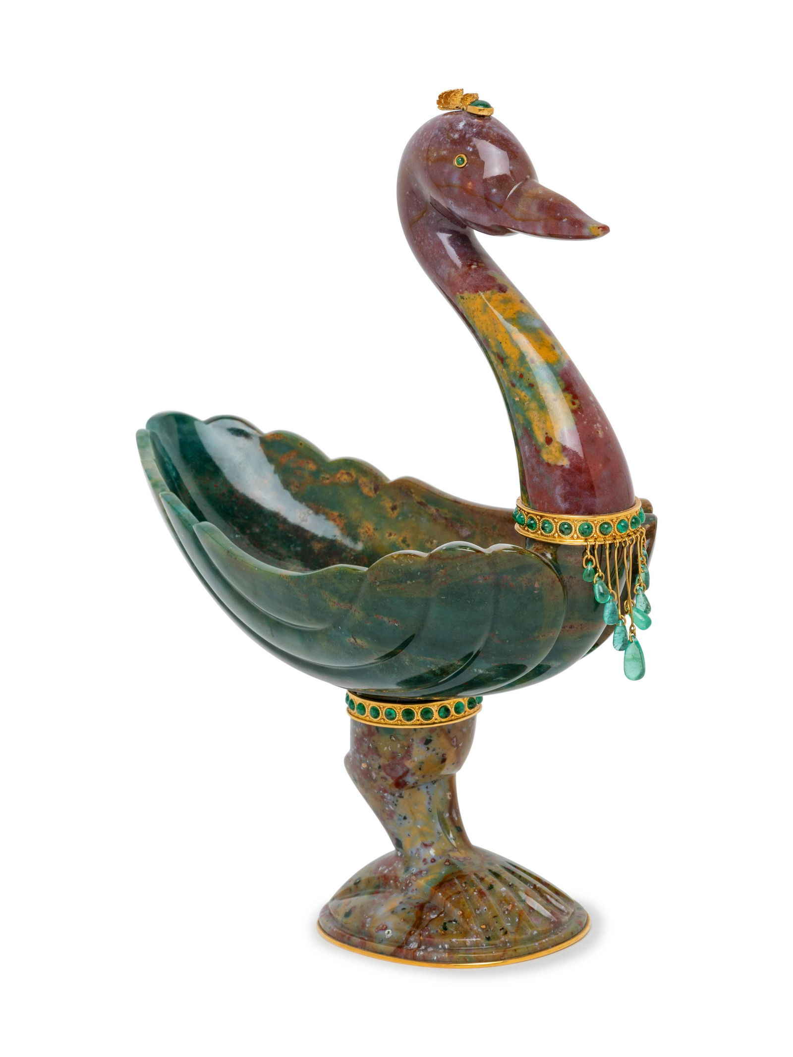 An 18-Karat Gold and Emerald Mounted Jasper Chalice in (1 of 1)