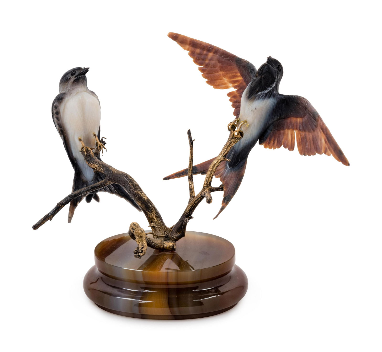 A Carved Figural Group of Two Birds (1 of 1)