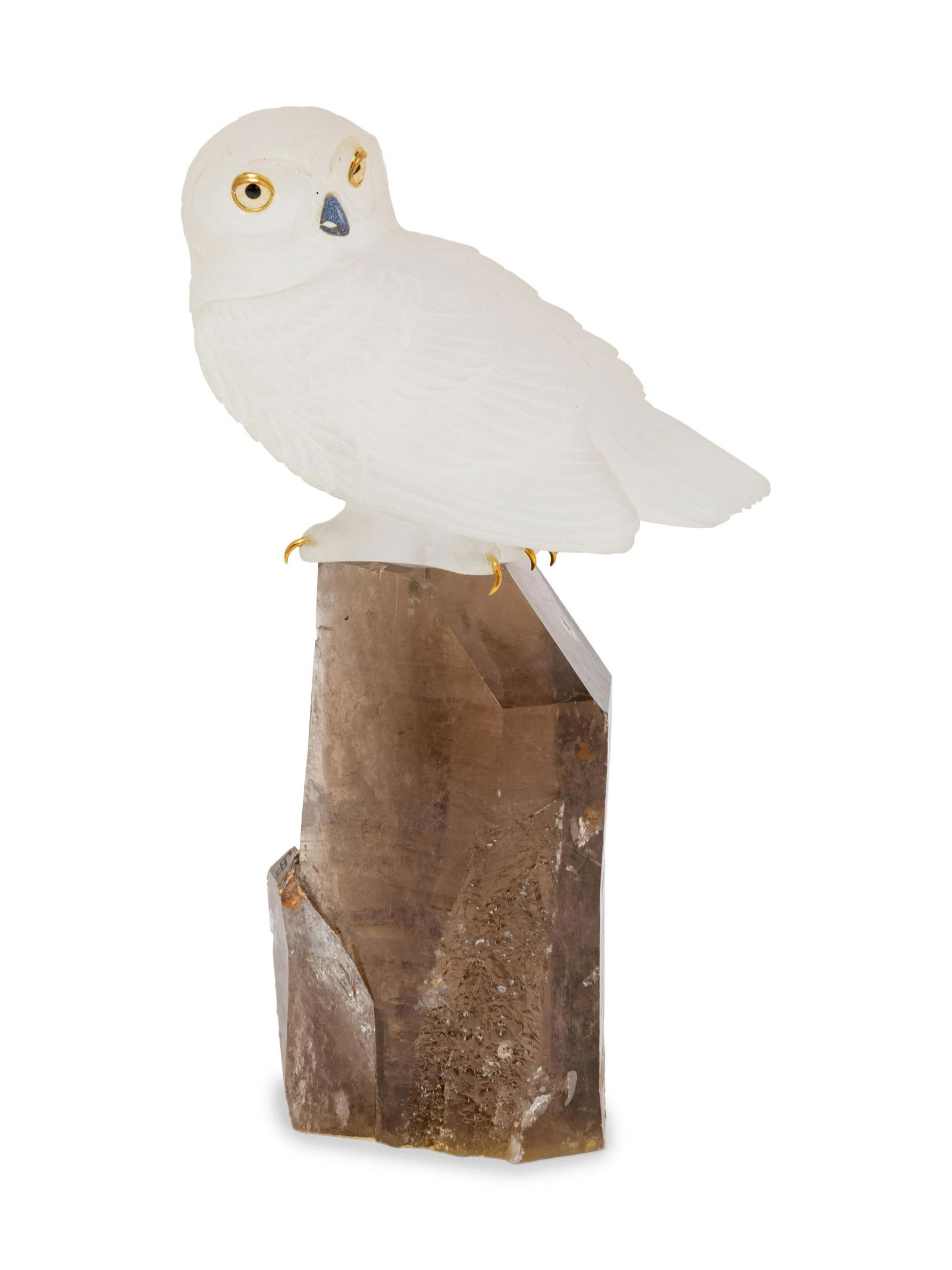 A Carved Crystal Figure of an Owl and a Carved Quartz (1 of 2)