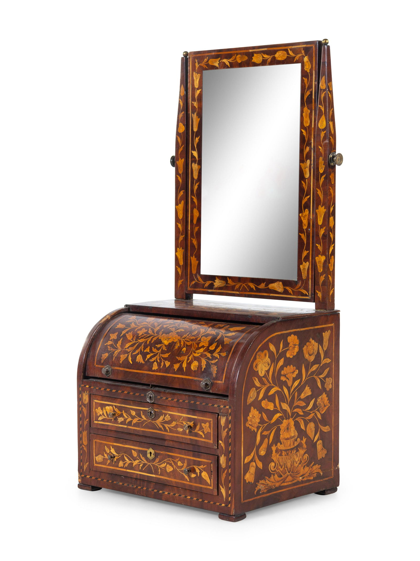 A Continental Marquetry Dressing Mirror (1 of 3)