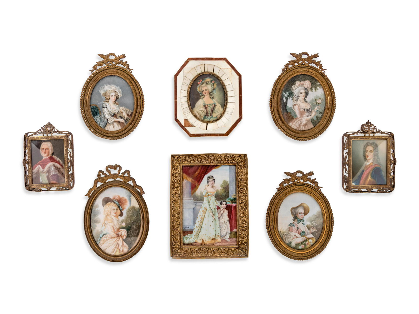 Eight Continental Portrait Miniatures (1 of 1)