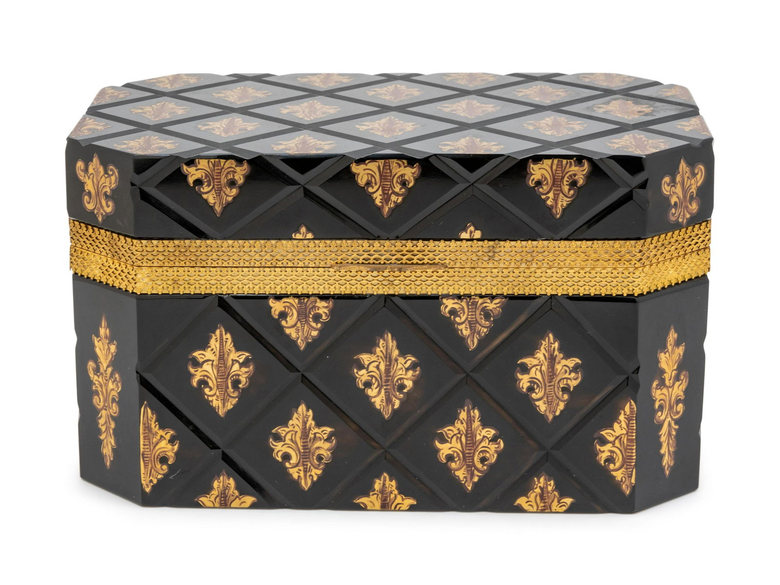 A Continental Gilt Metal Mounted Black Glass Table (1 of 1)