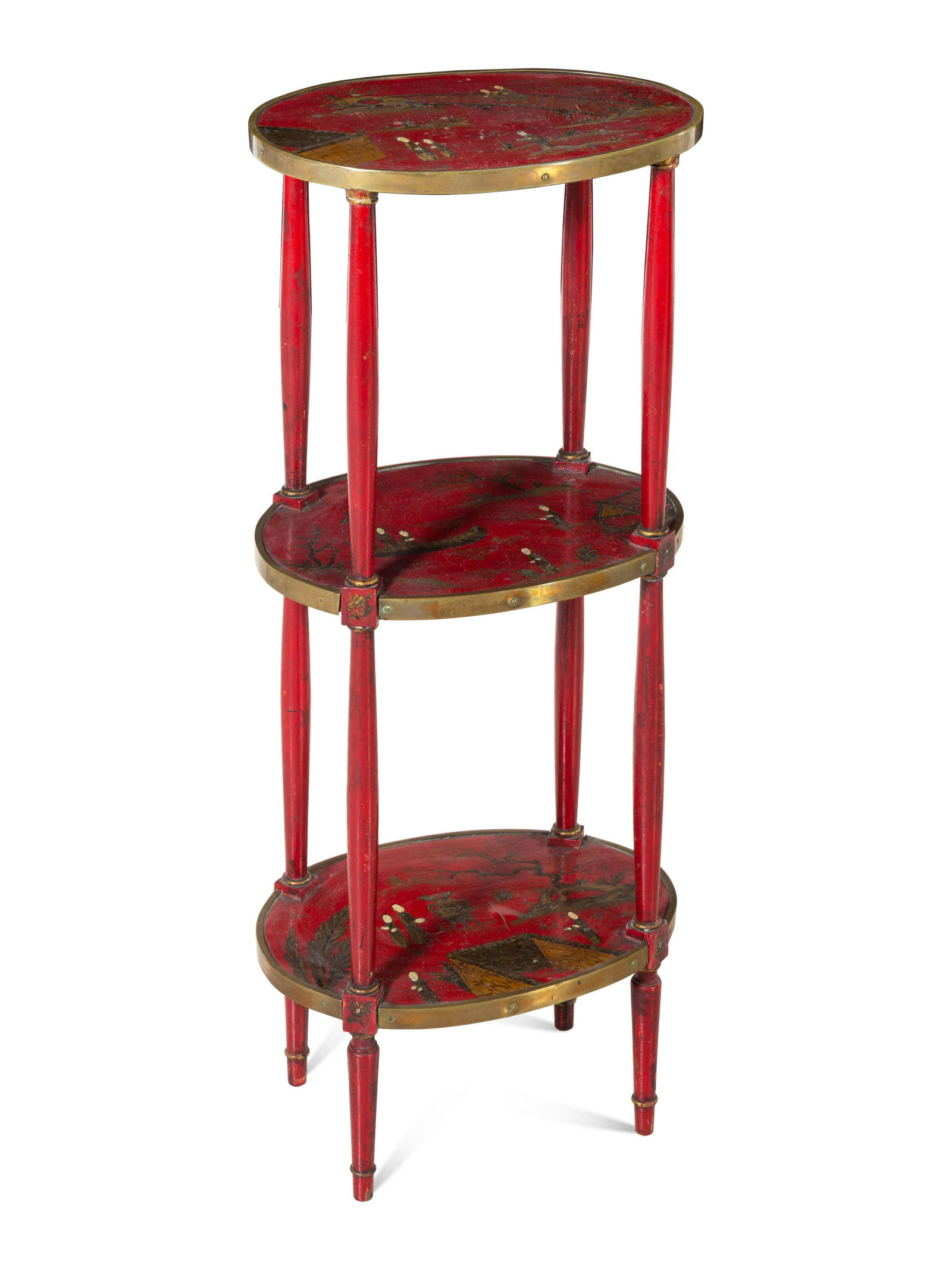 A Continental Gilt Metal Mounted Painted Etagere (1 of 1)