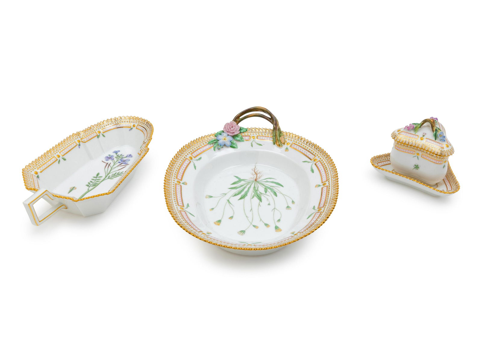 Three Royal Copenhagen Flora Danica Porcelain Articles (1 of 1)