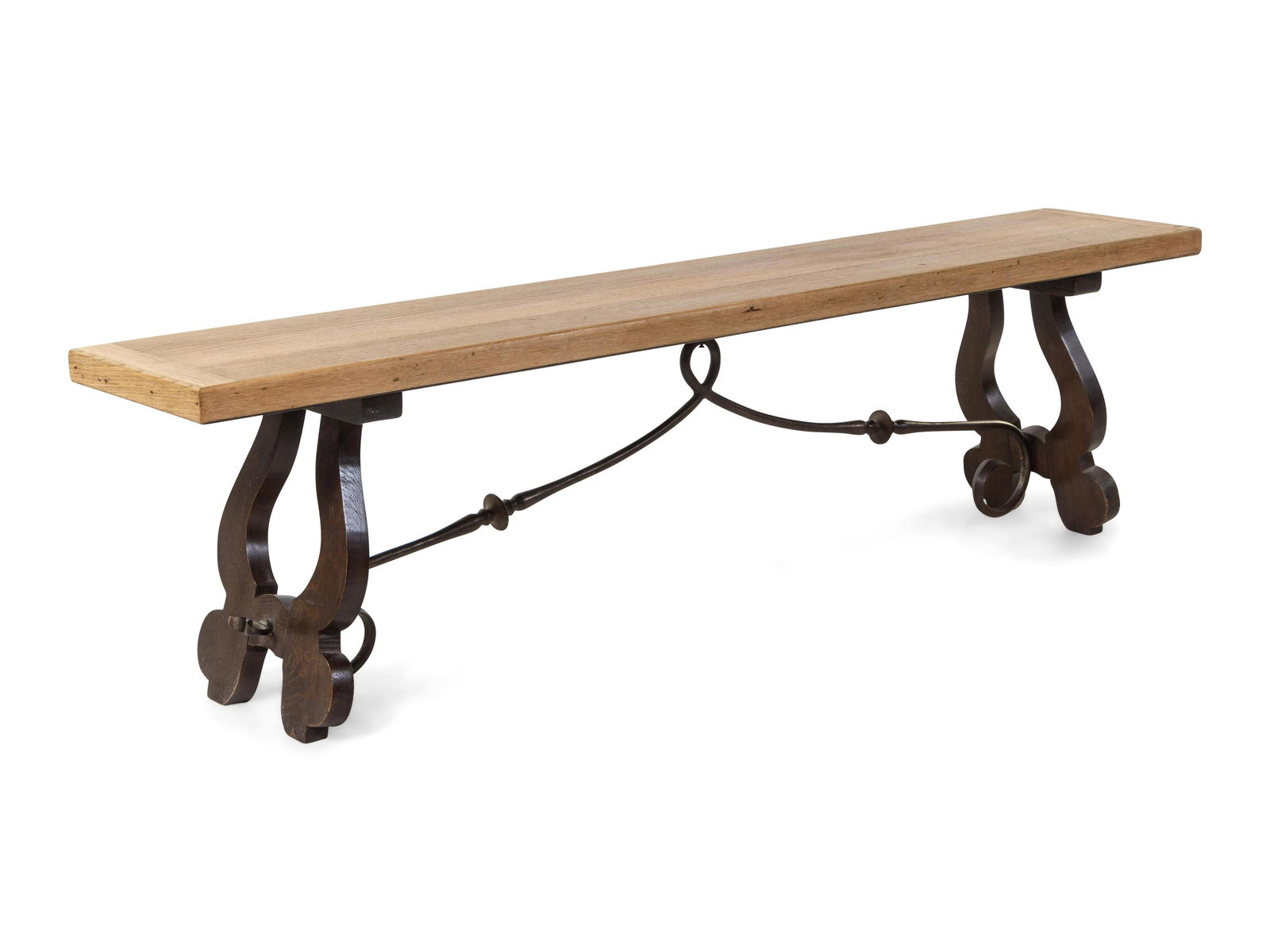 A Renaissance Revival Iron Mounted Trestle Bench (1 of 2)